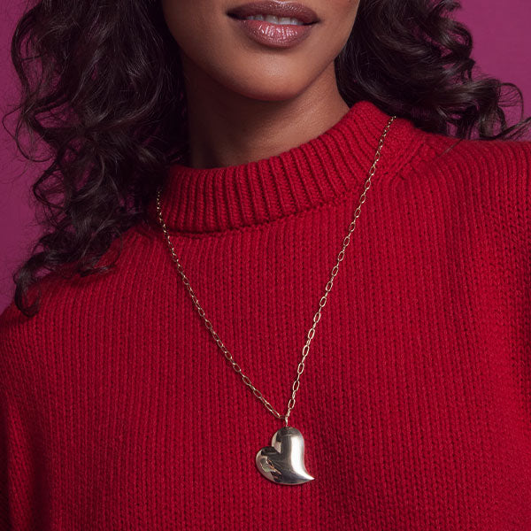 Vault Sale: Madison Jumbo Heart with Paperclip Chain Necklace