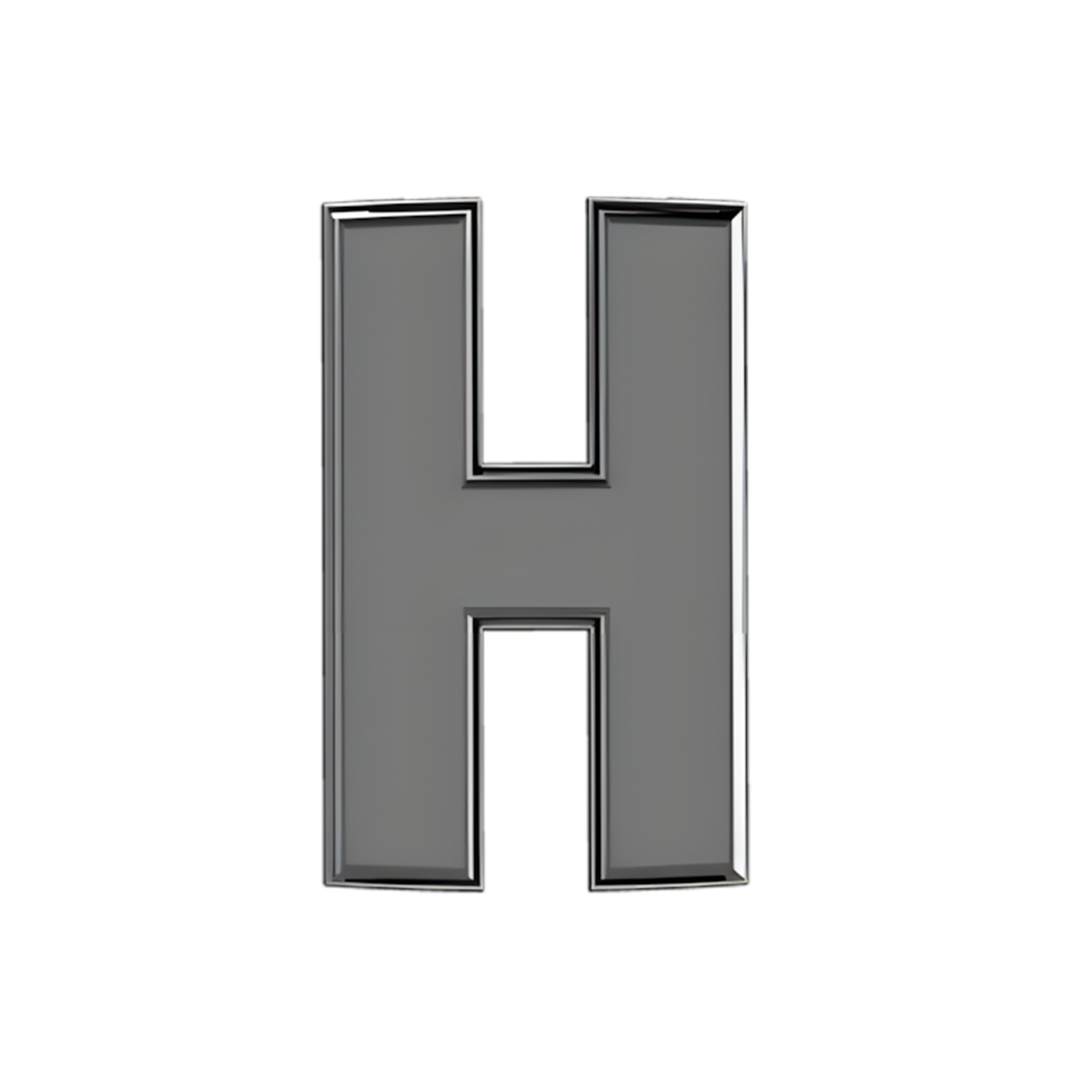 Slider Solid Letter H Charm