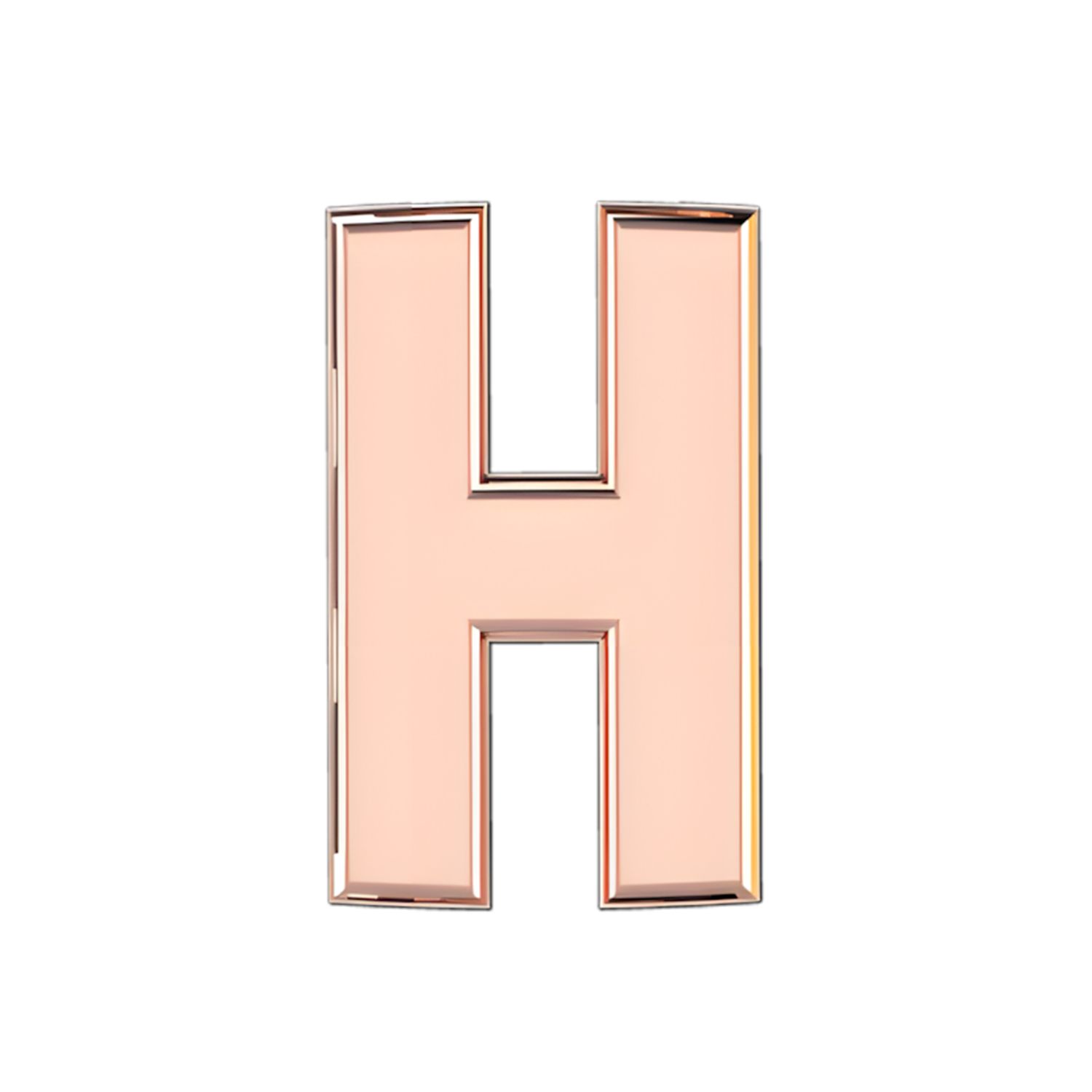 Slider Solid Letter H Charm
