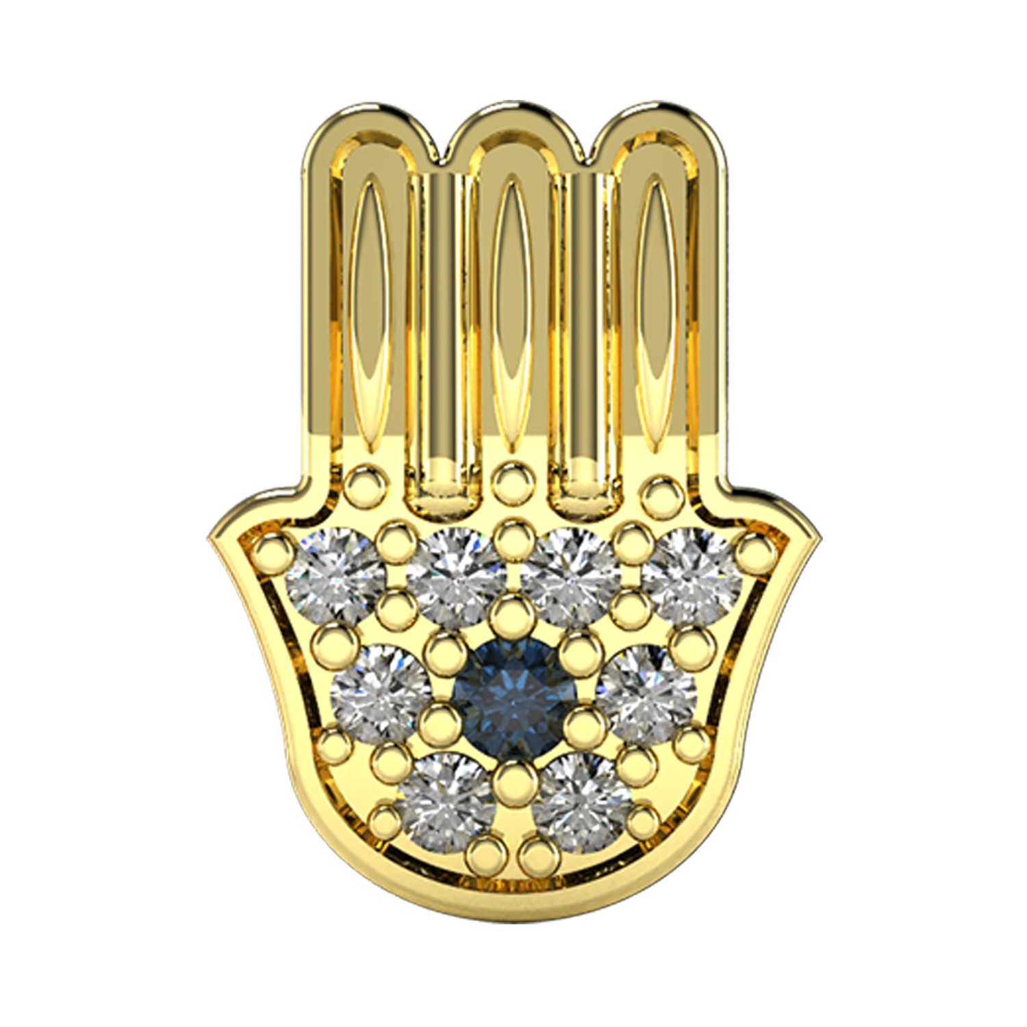Hamsa Slider Necklace Charm 14K Yellow Gold