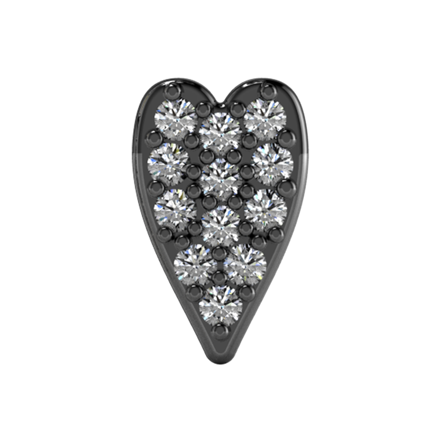 Slider White Diamond Heart Charm