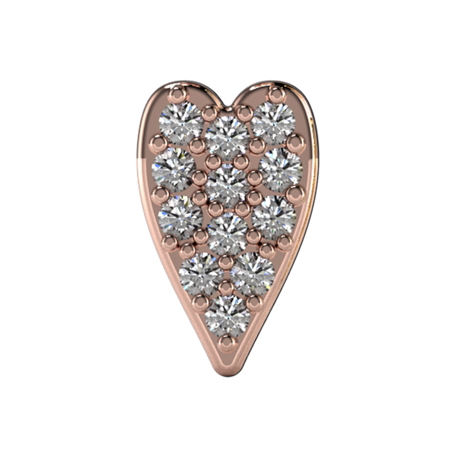 Slider White Diamond Heart Charm