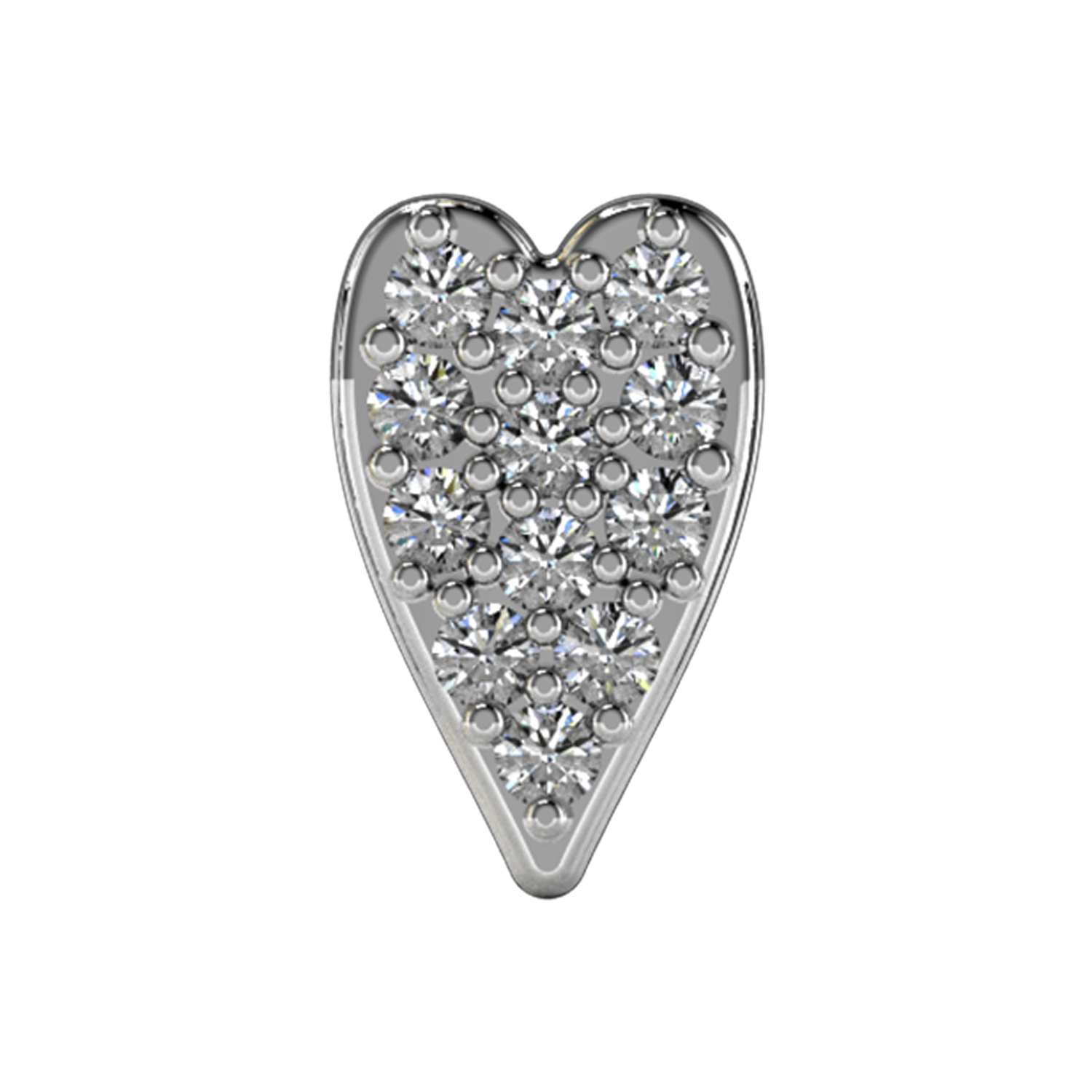 Slider White Diamond Heart Charm