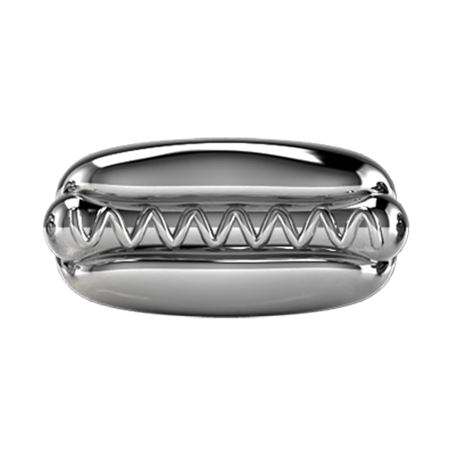 Hotdog Slider Charm 14K White Gold