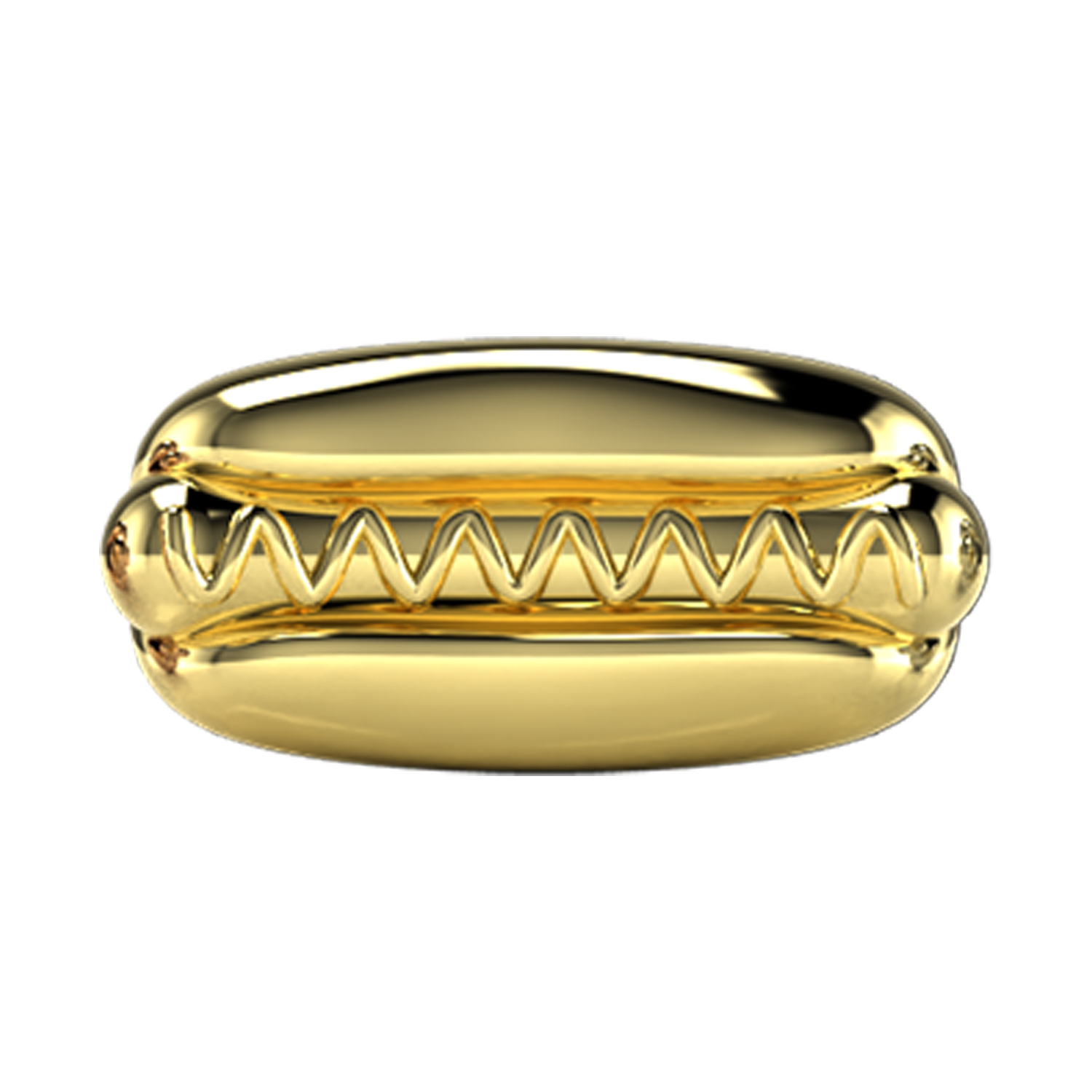 Hotdog Slider Necklace Charm 14K Yellow Gold