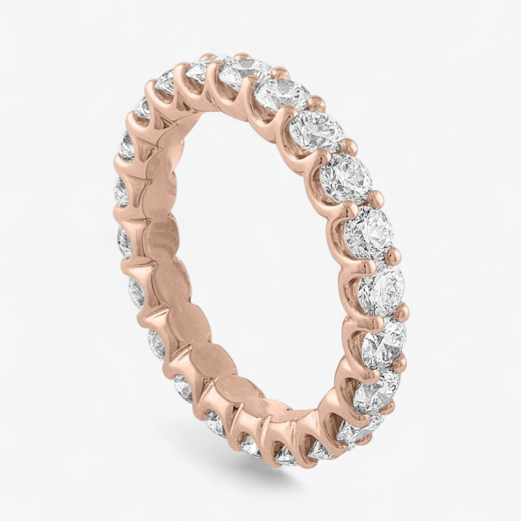 Round Diamond Scalloped Eternity Band