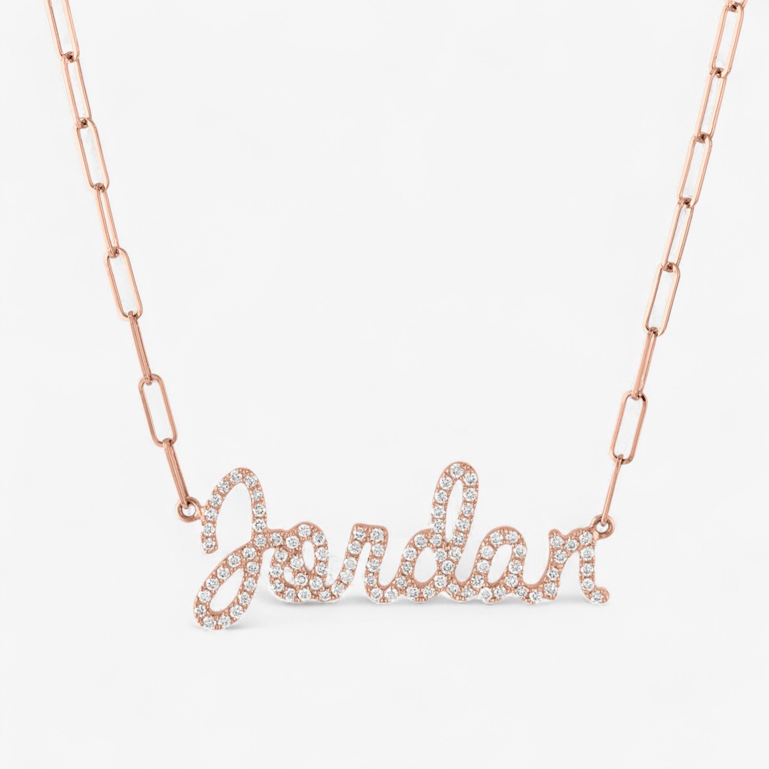 Diamond Jumbo Script Name Necklace