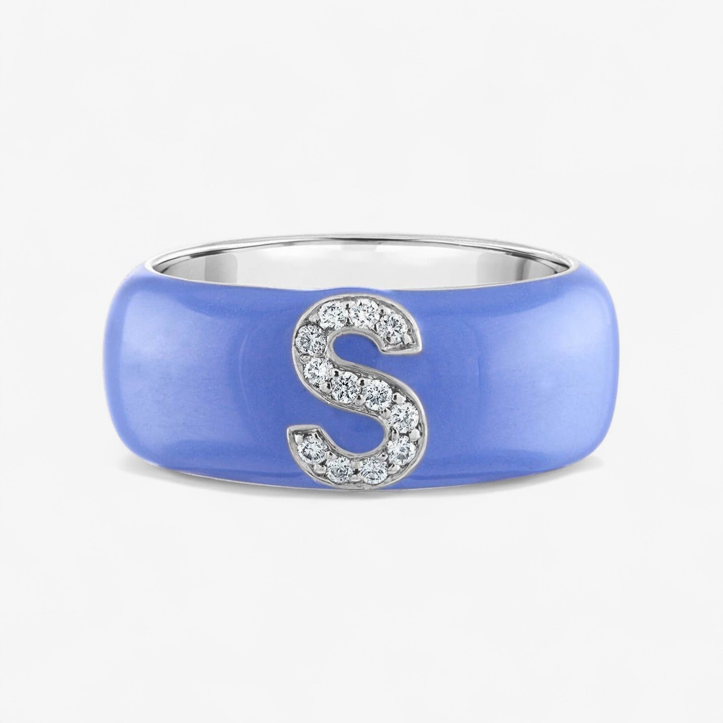 Poppy Enamel and Diamond Initial Cigar Band