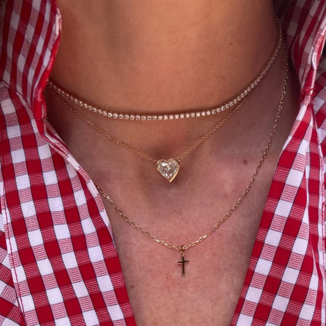 Dora Gold Mini Cross Necklace