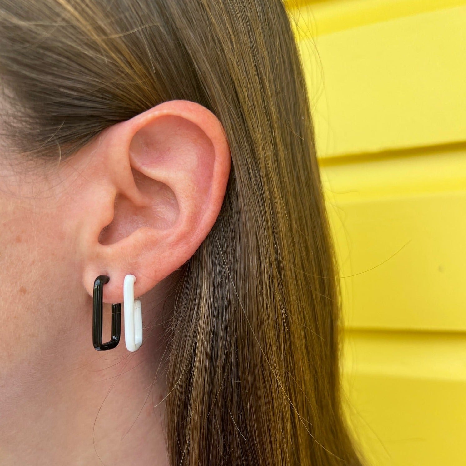 Poppy Enamel Box Hoops