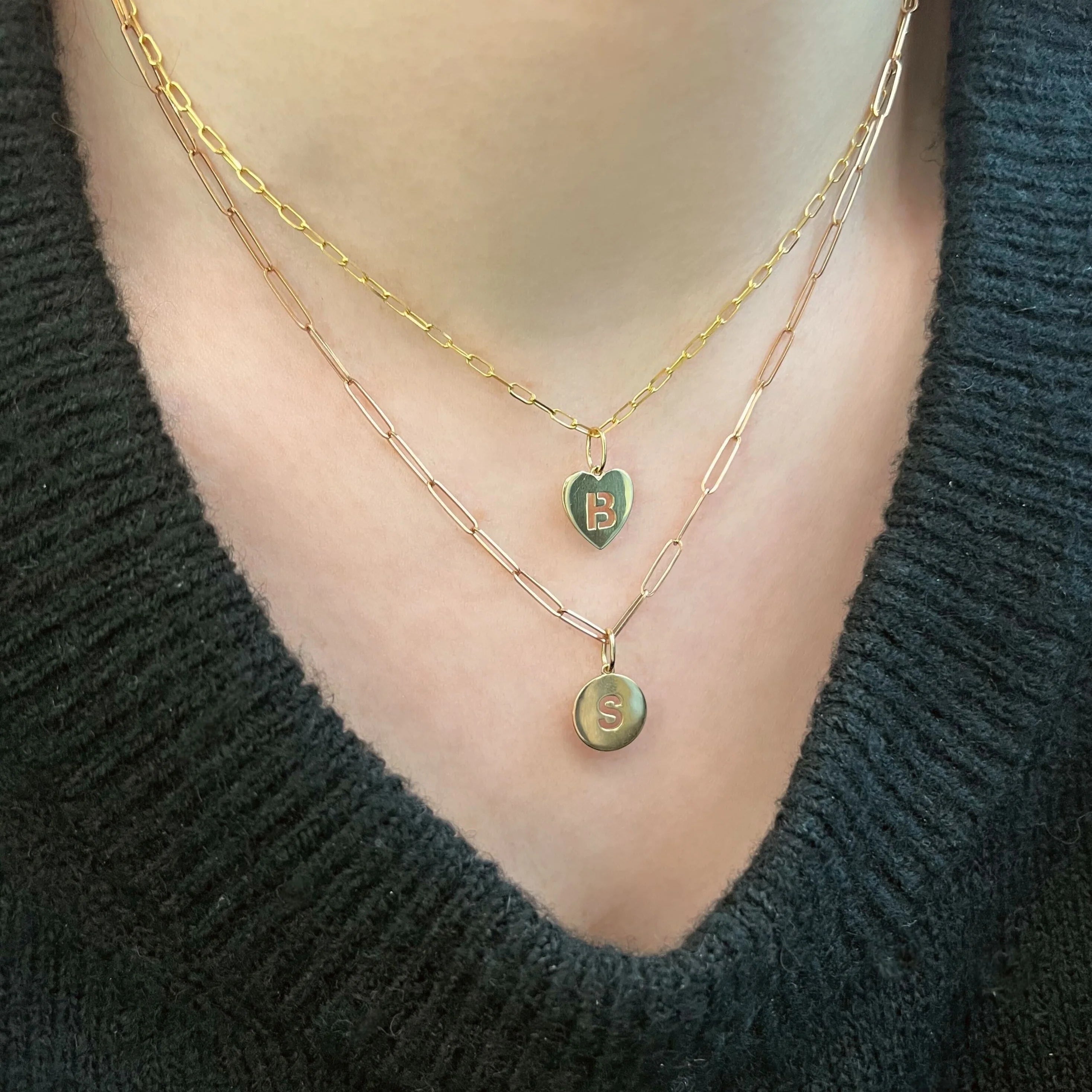 Heart Initial Cutout Charm
