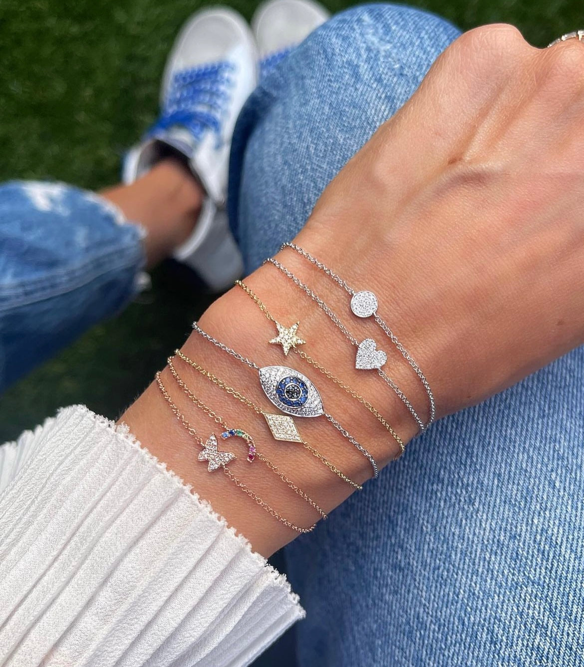 Mini Token Pave Heart Bracelet