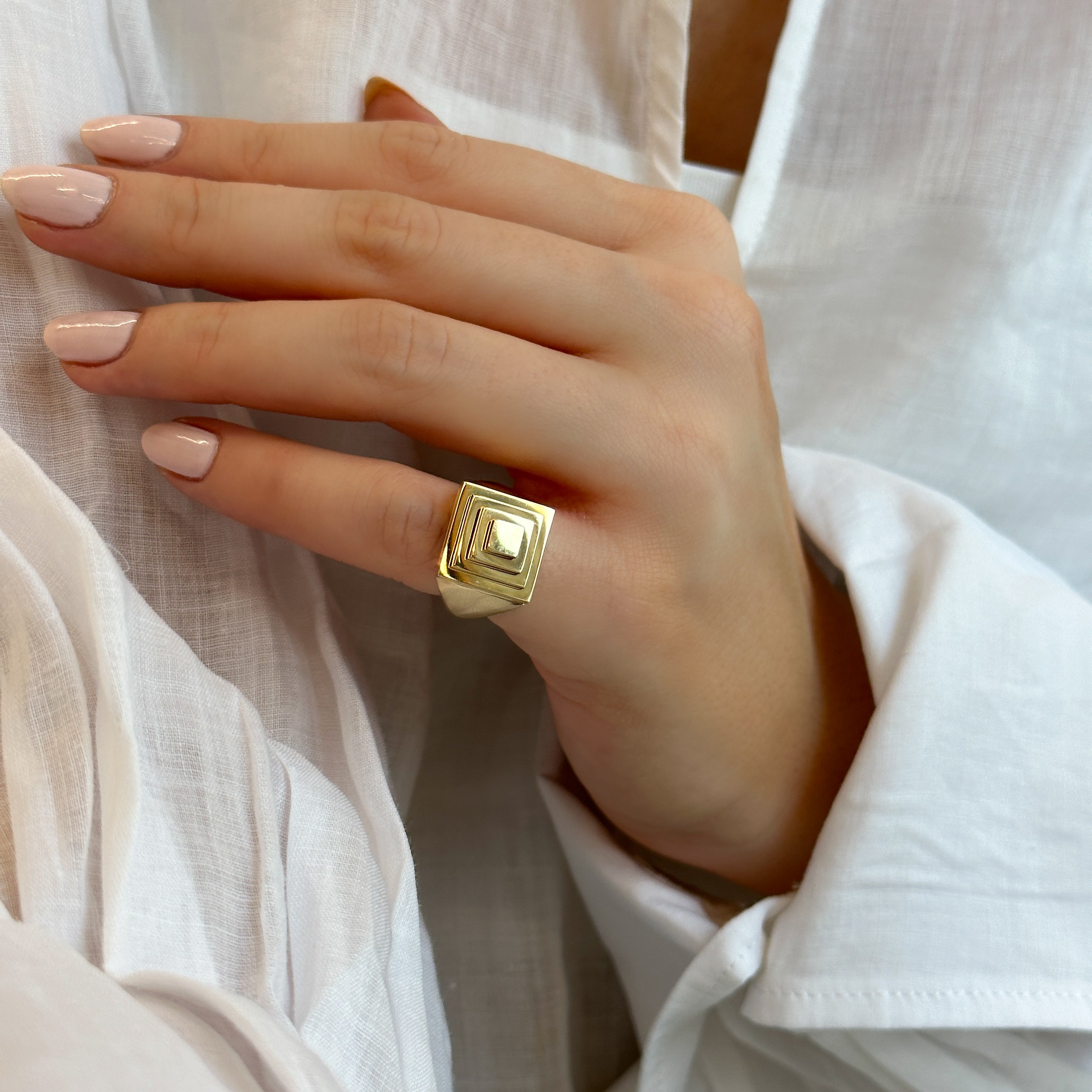 Foundation Pyramid Signet Pinky Ring