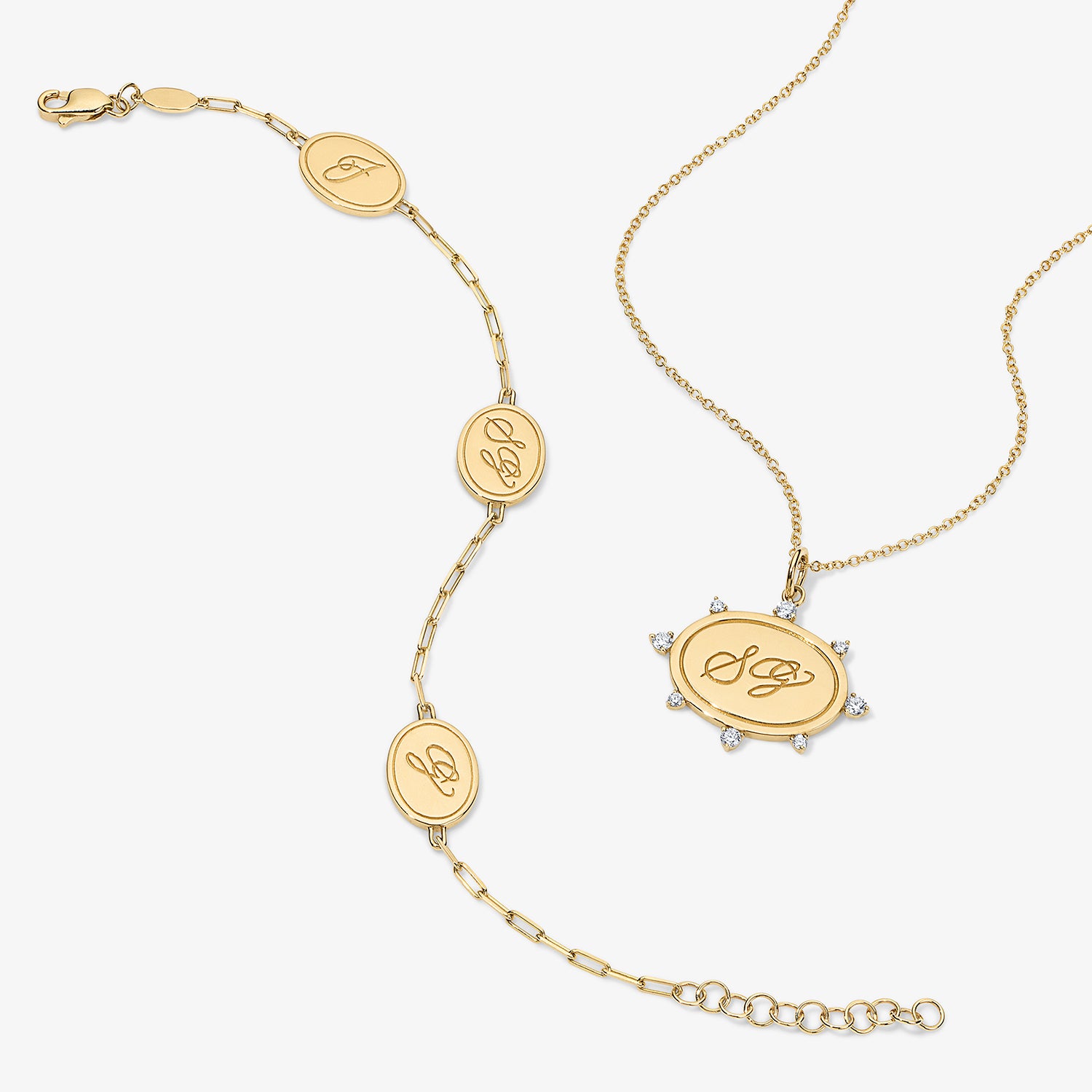 Kelly Trio Monogram Medallion Bracelet