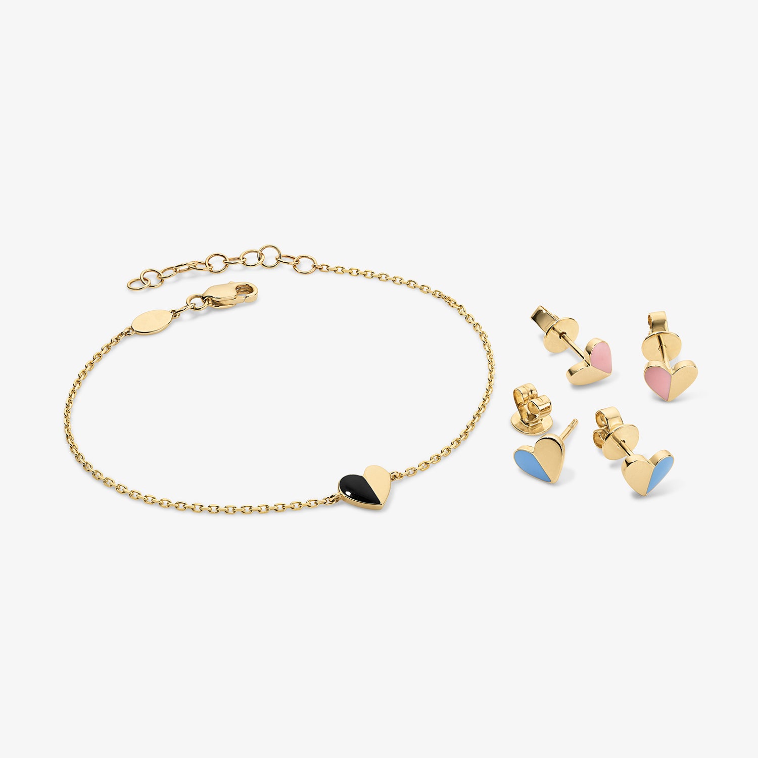 Grace Black Enamel Heart Bracelet