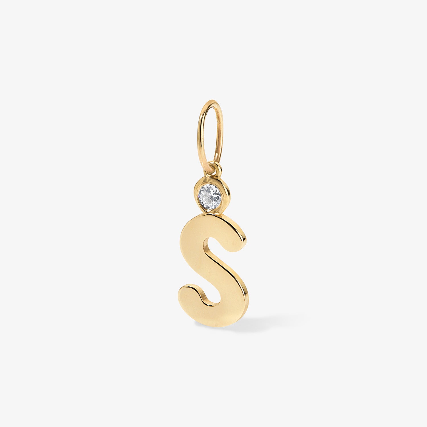 Bubble Initial Birthstone Charm