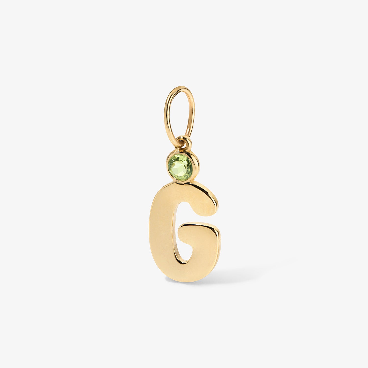Bubble Initial Birthstone Charm