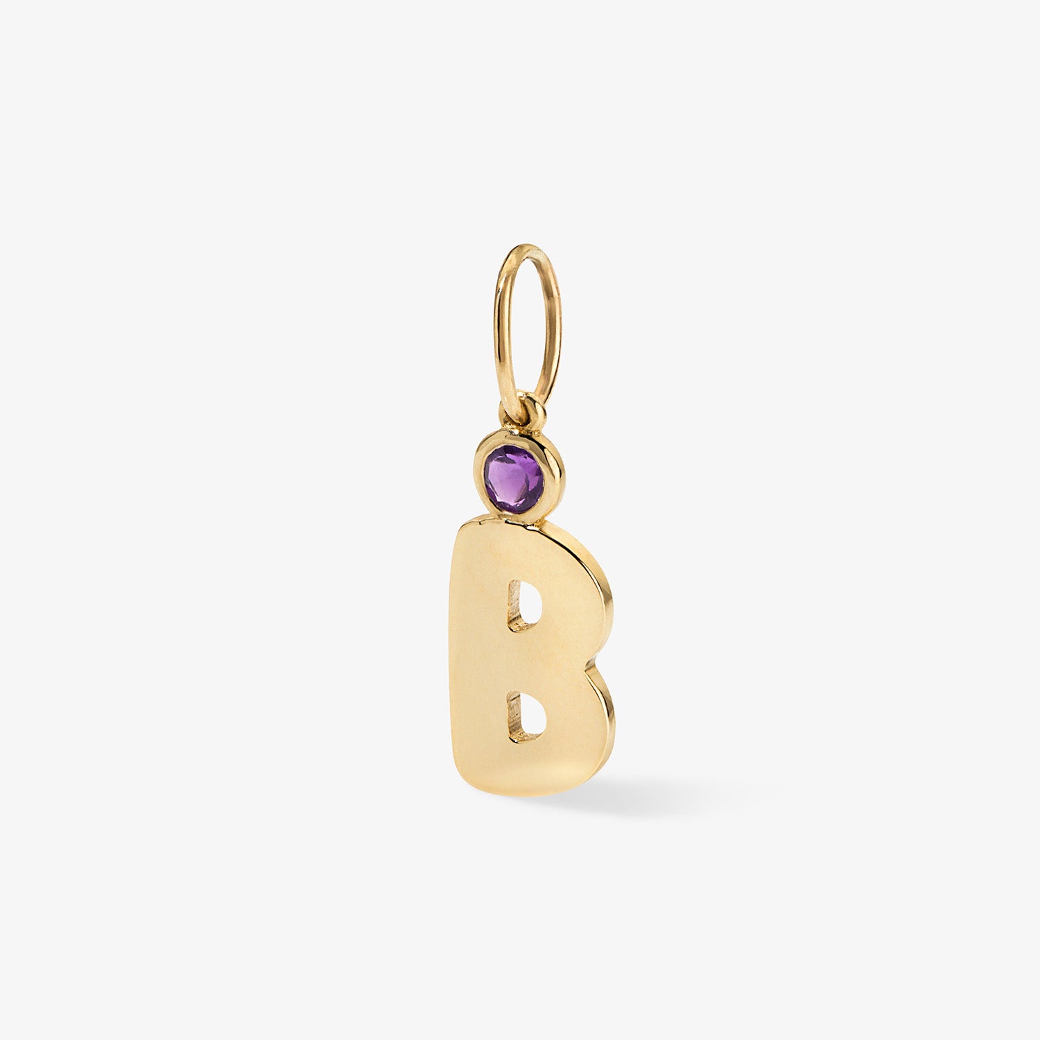 Bubble Initial Birthstone Charm