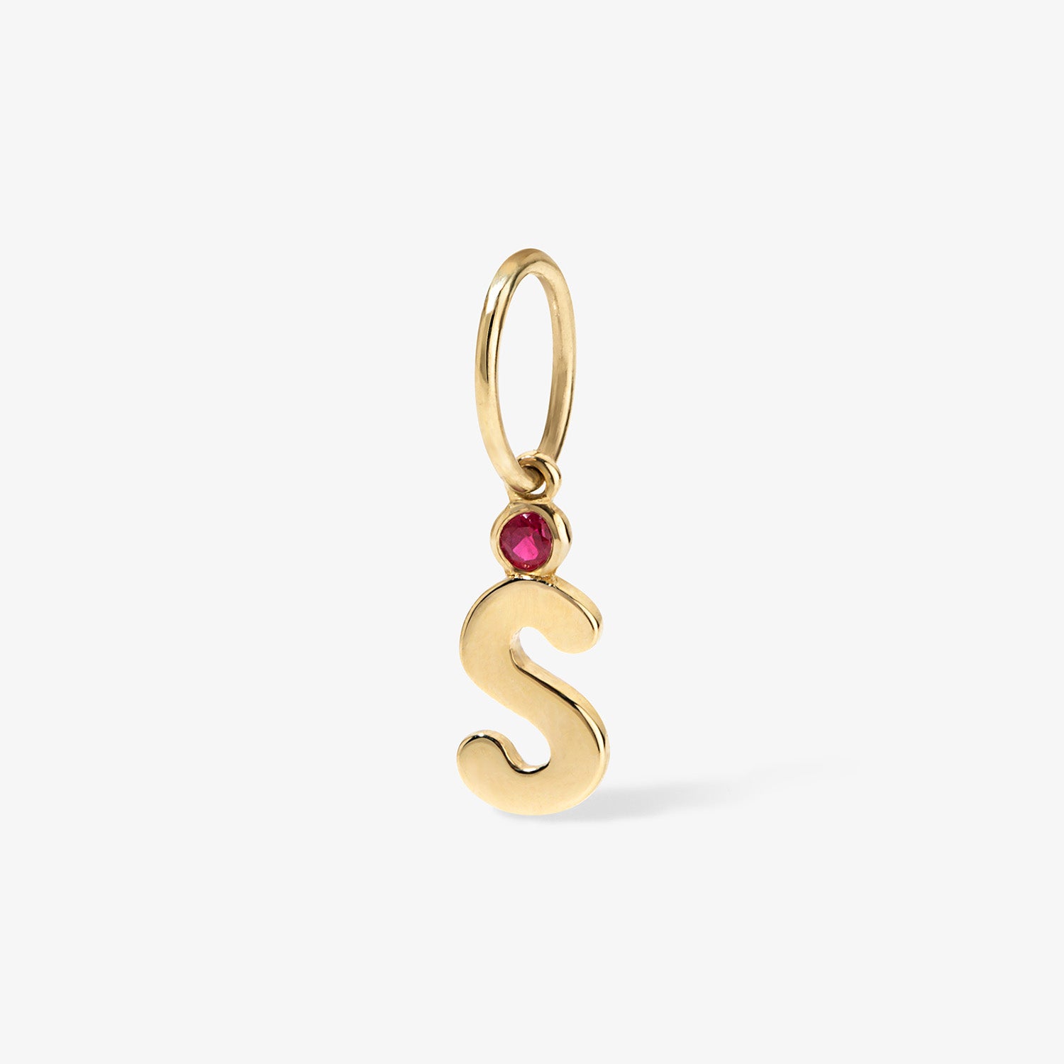 Baby Bubble Initial Birthstone Charm