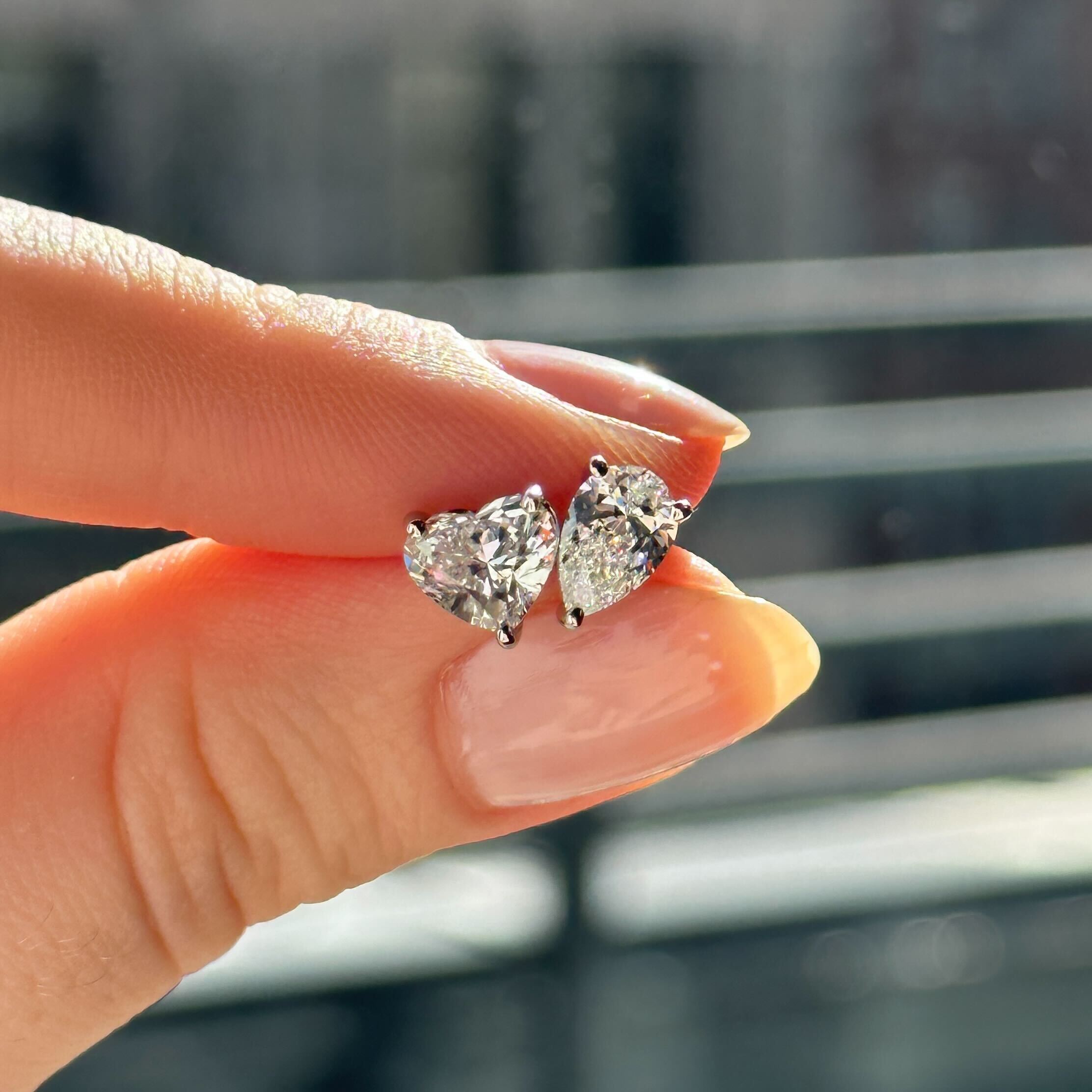 The Undecided® Heart-Pear Studs