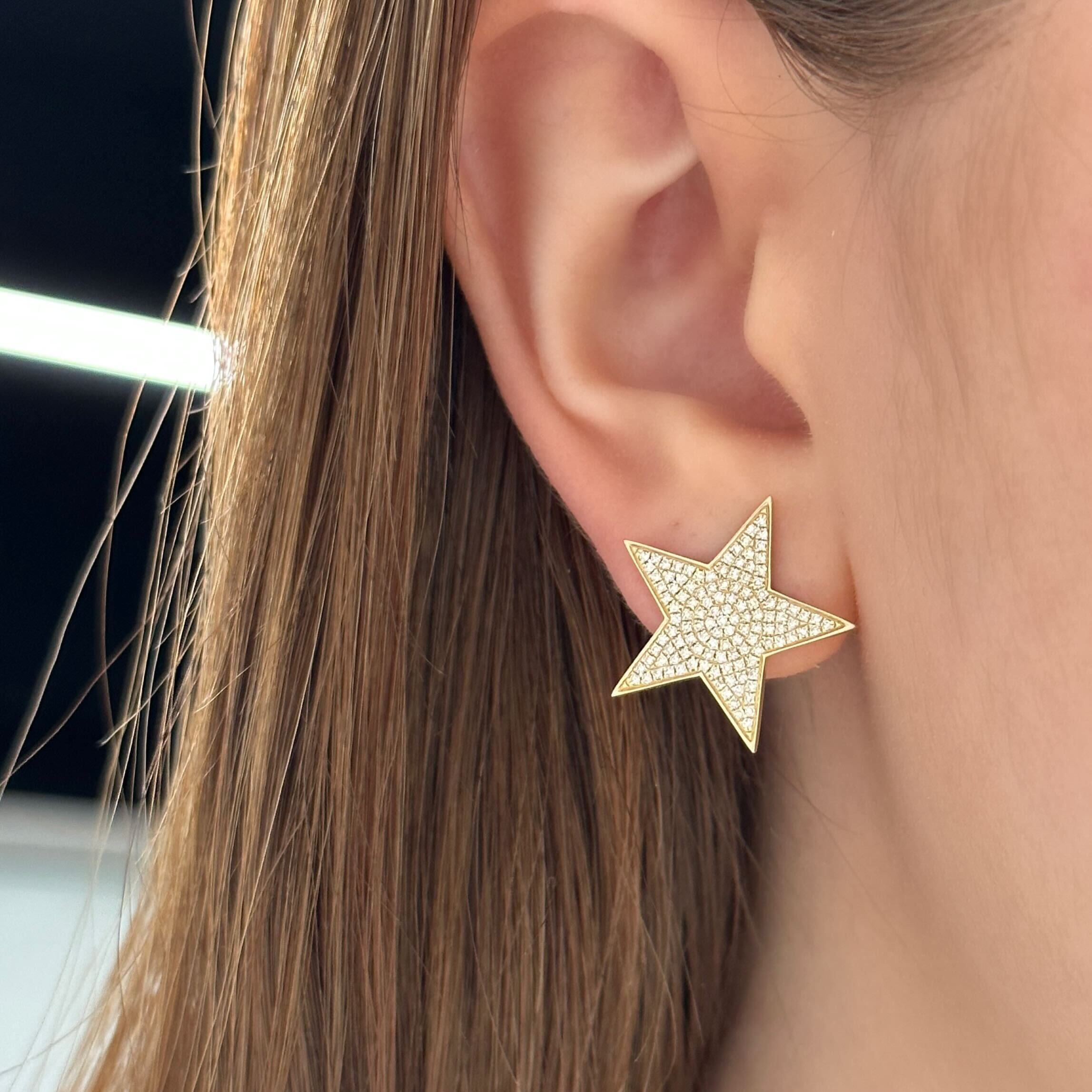 Large Pave Star Studs