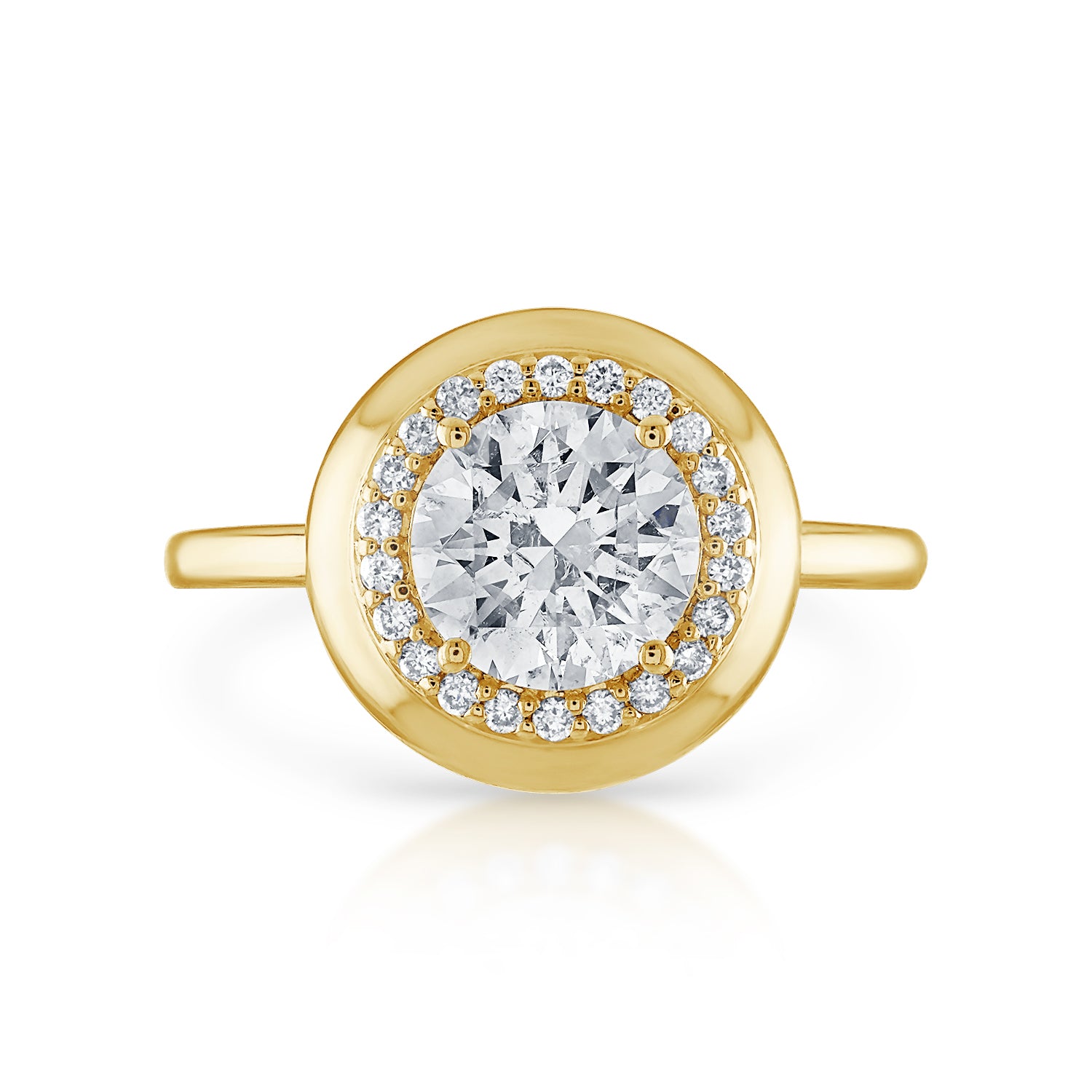 Round Diamond Button Engagement Ring