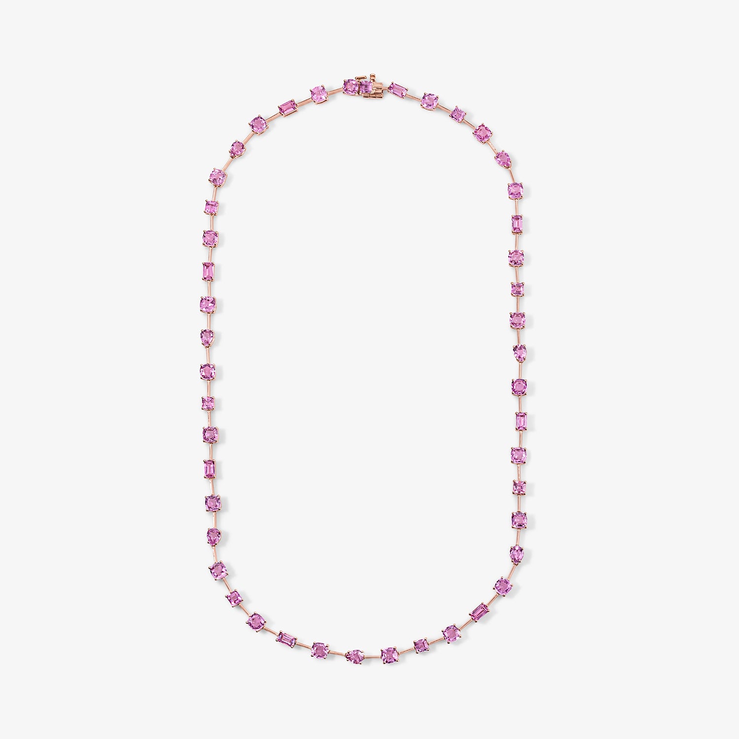 Pink Sapphire Multi Shape Necklace