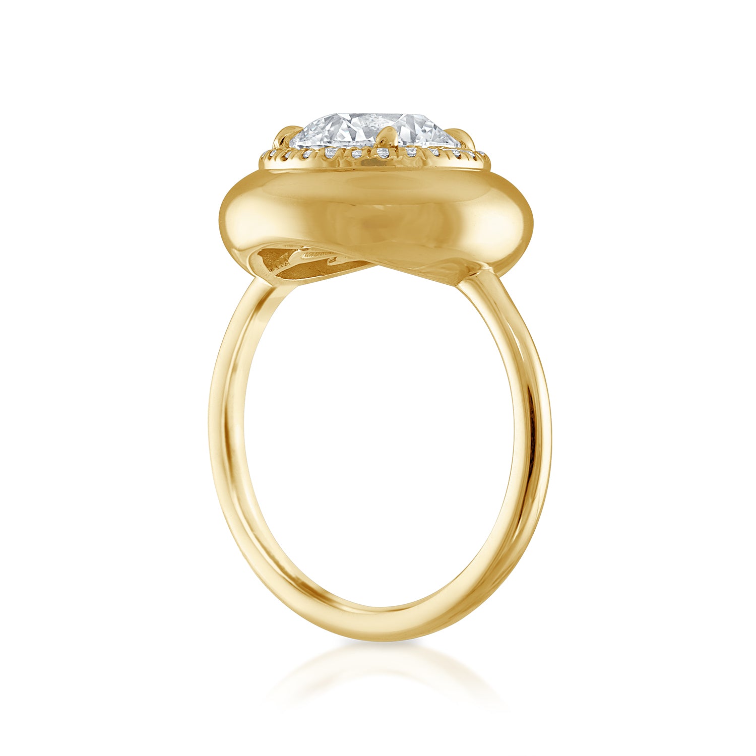 2.02ct Round Diamond Button Engagement Ring