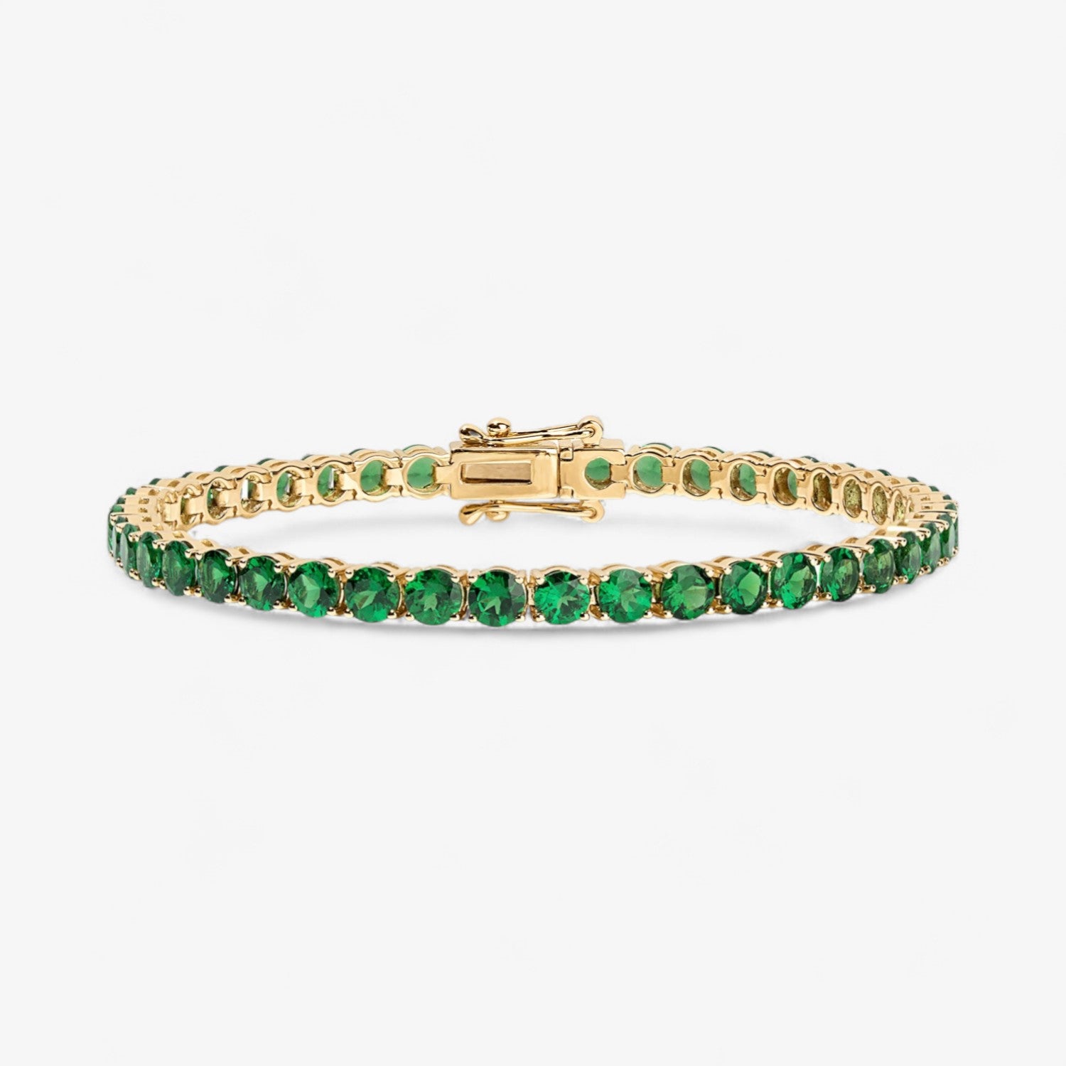Signature Green Tsavorite Tennis Bracelet 6in 8CT 14K Yellow Gold 8.00CT 6in