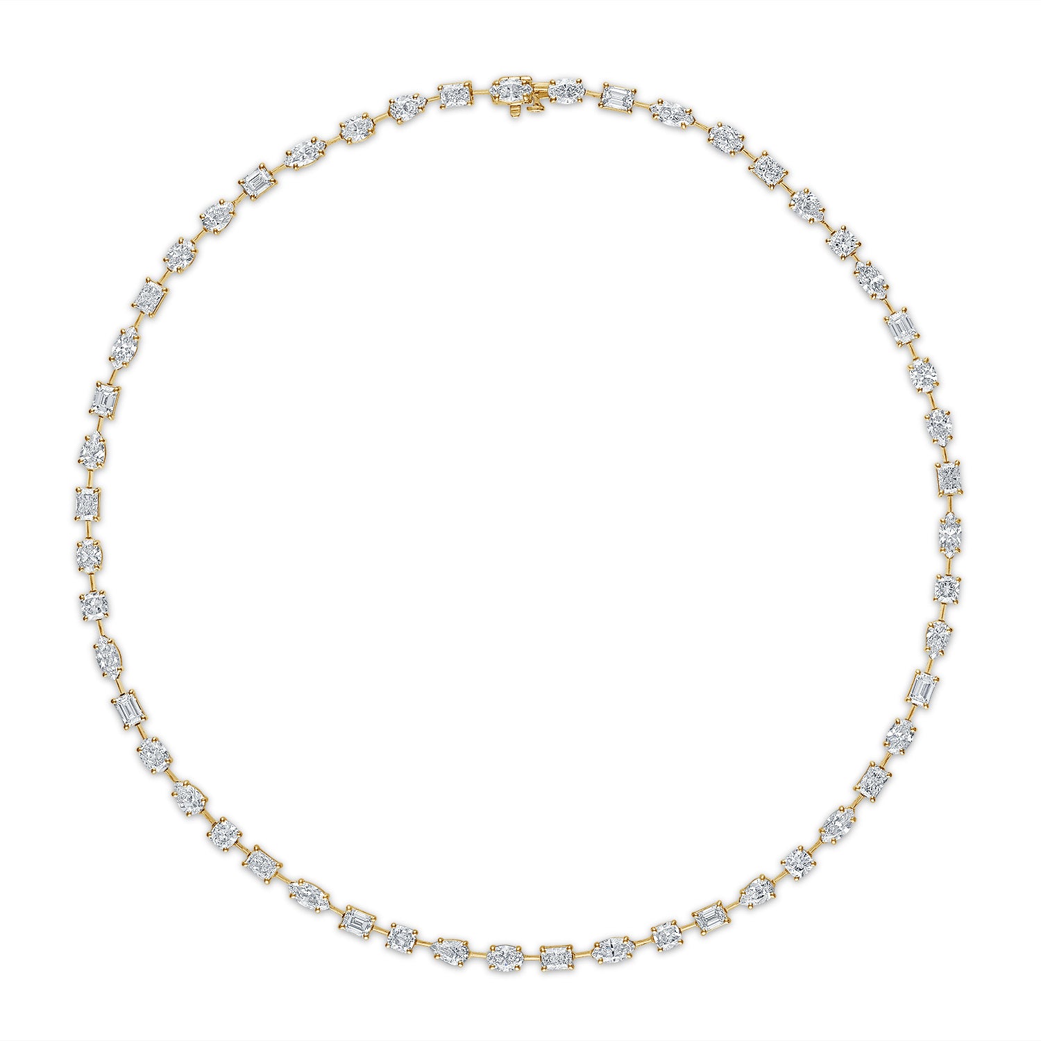 Multi Shape Diamond Tennis Necklace