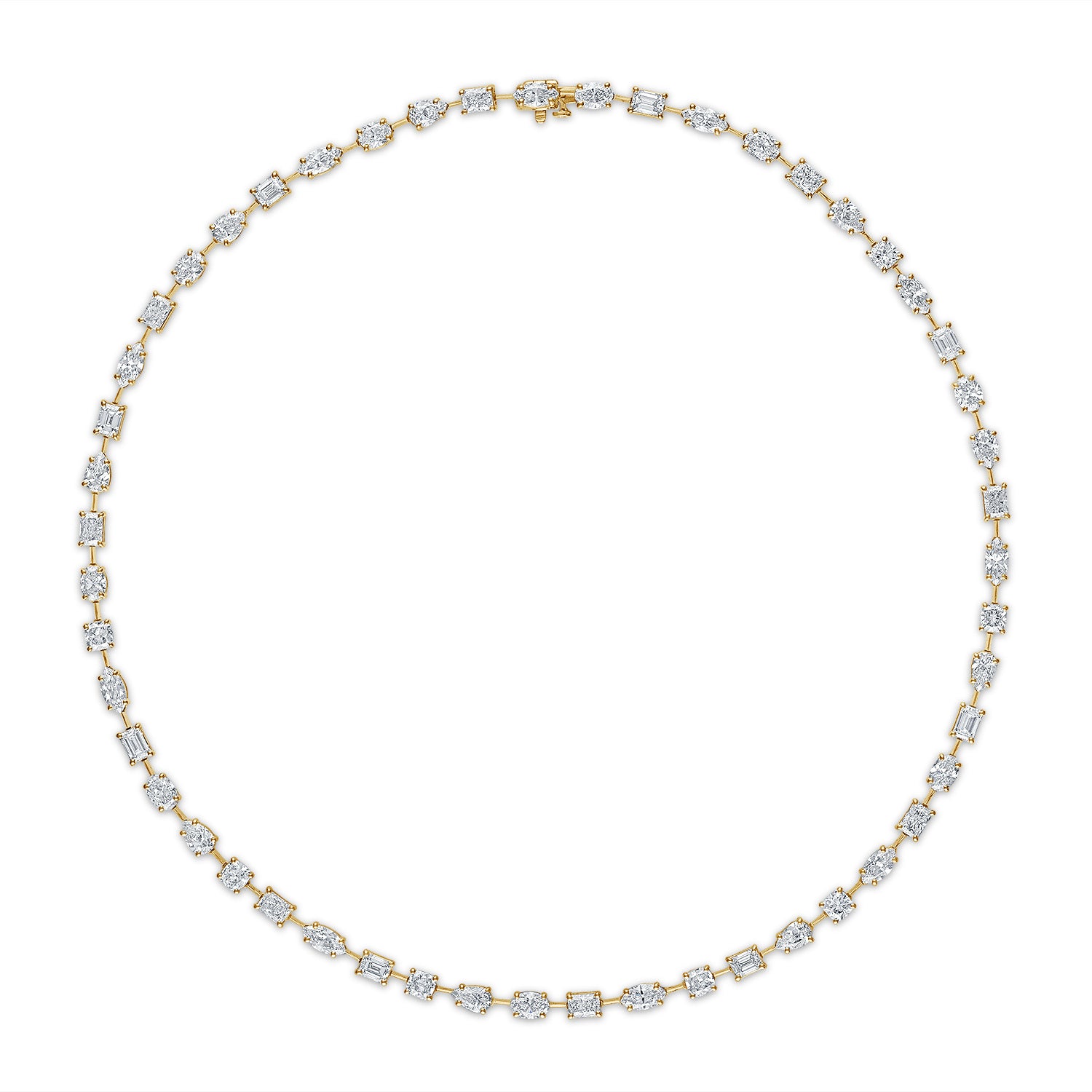 Multi Shape Diamond Tennis Necklace