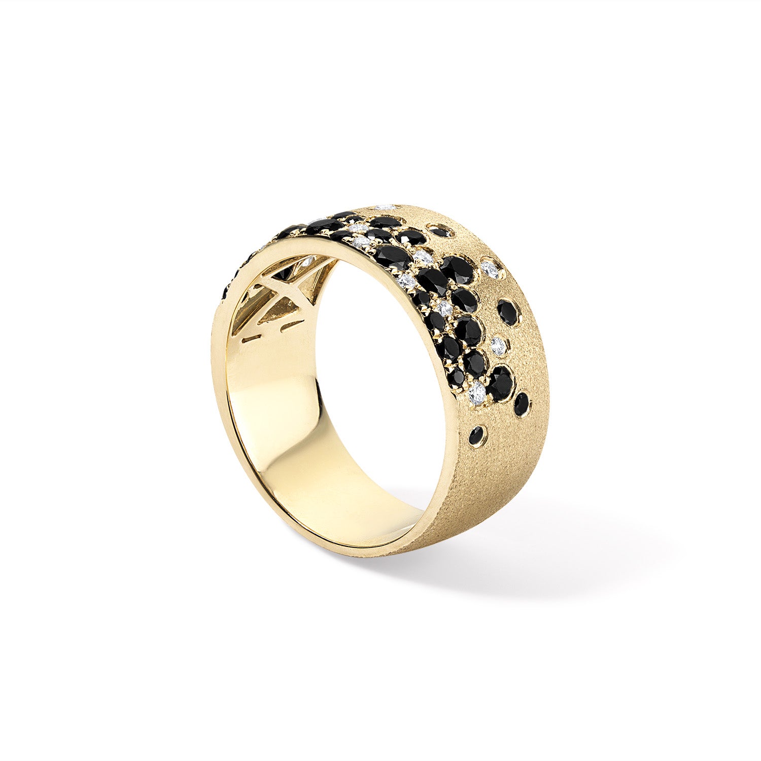 Indie Black and White Diamond Wide Cigar Band