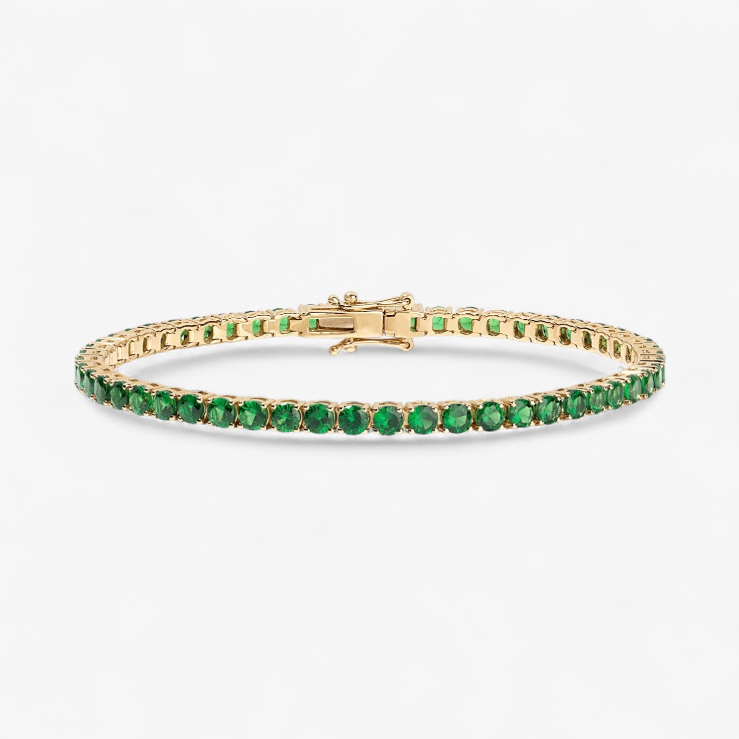 Signature Green Tsavorite Tennis Bracelet 6IN 5CT 14K Yellow Gold 5.00CT 6in