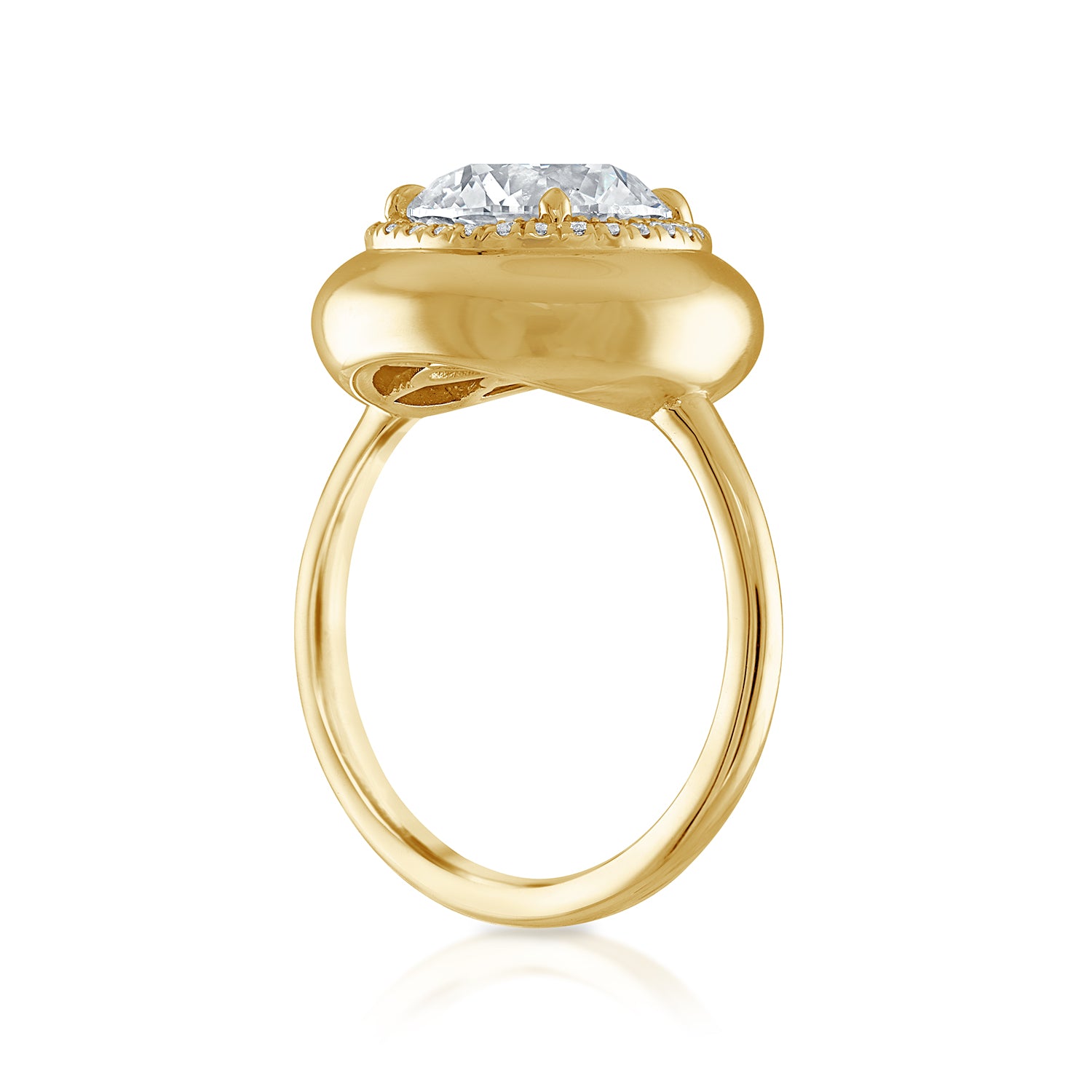 2.50ct Round Diamond Button Engagement Ring