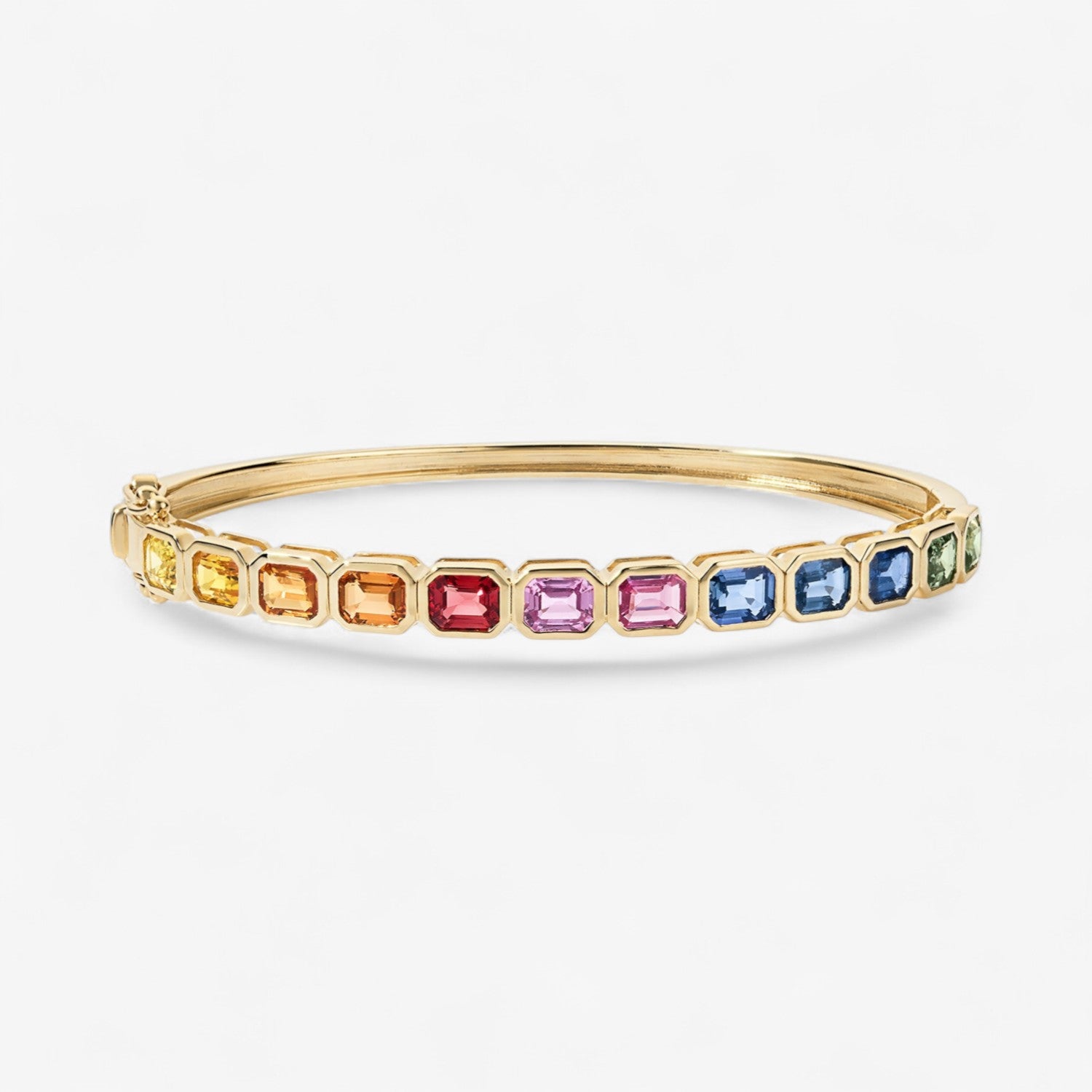 Gemma Rainbow Emerald Bangle