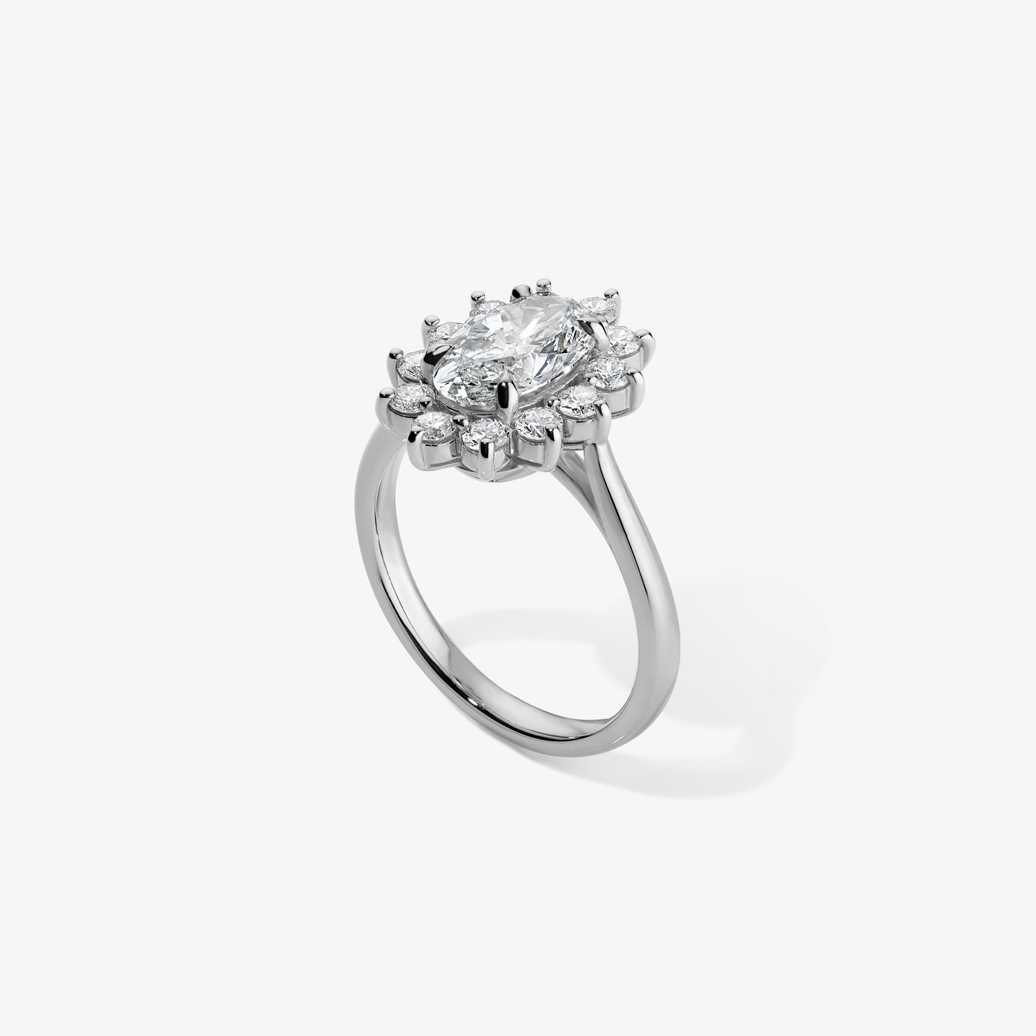 Grace Oval Diamond Ring with Halo