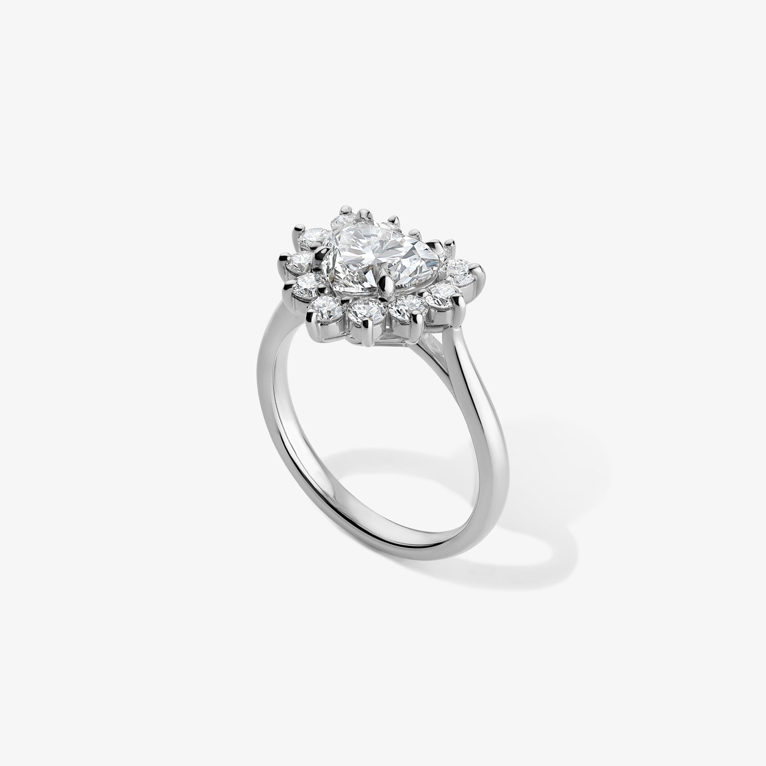 Grace Heart Diamond Ring with Halo