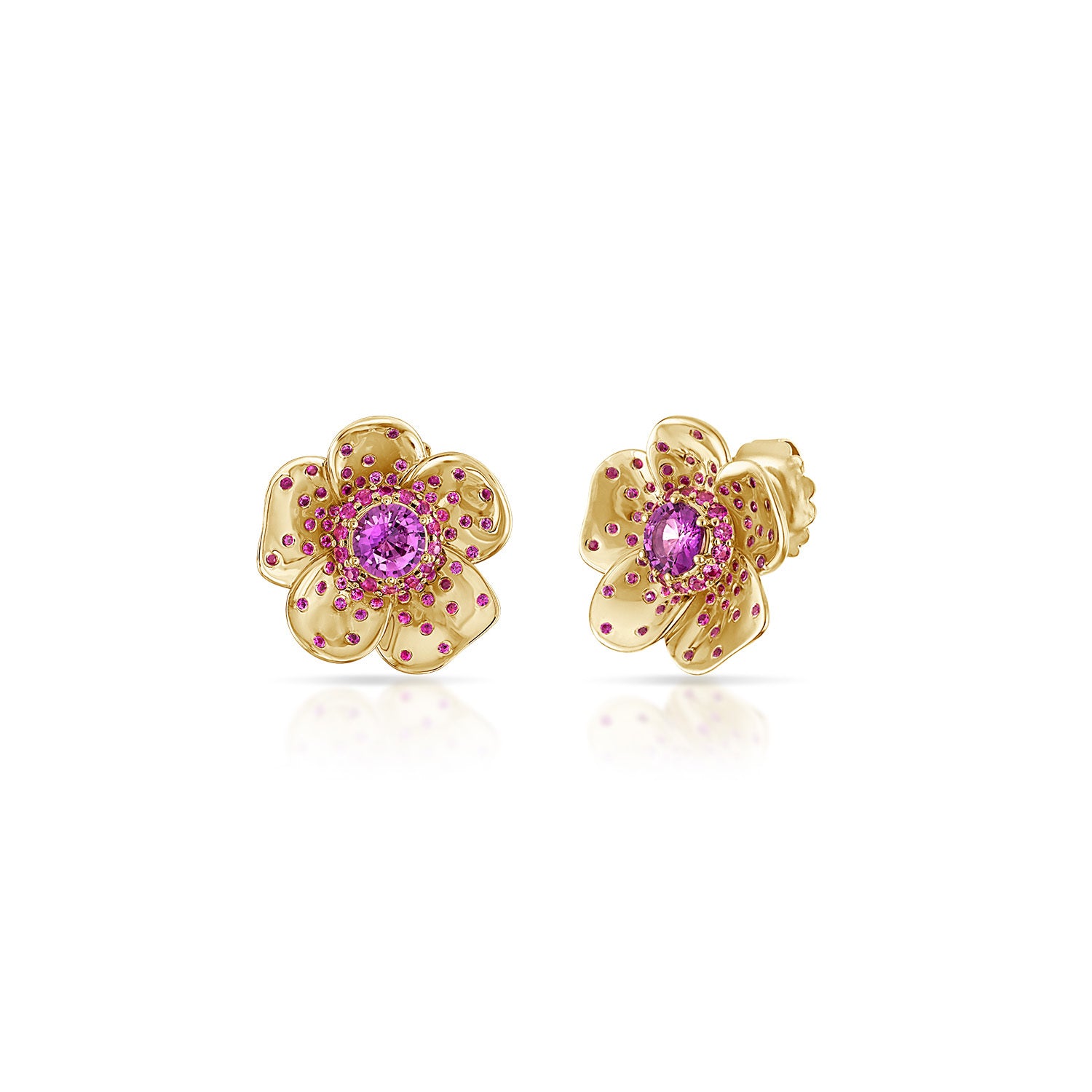 Pink Flower Studs