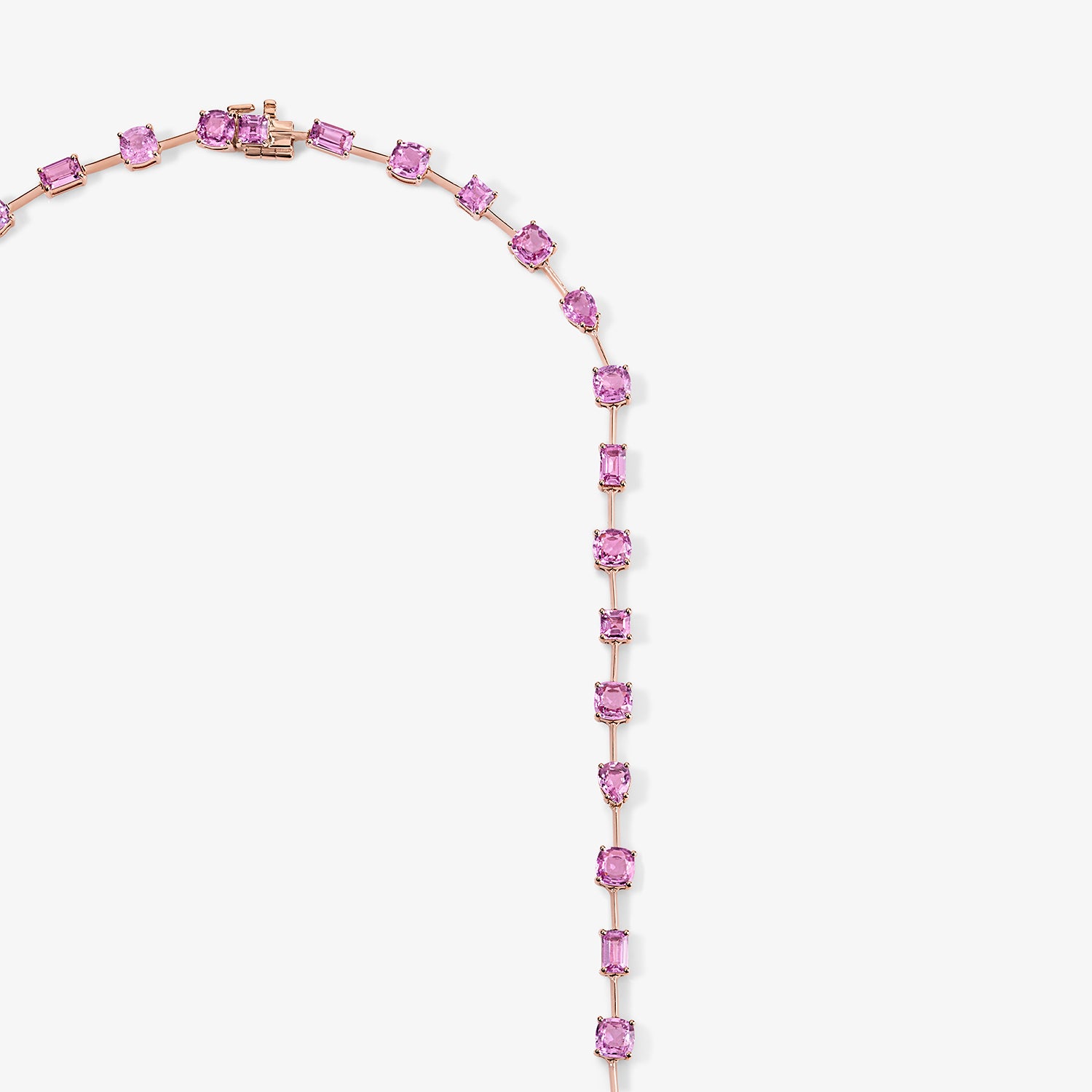 Pink Sapphire Multi Shape Necklace