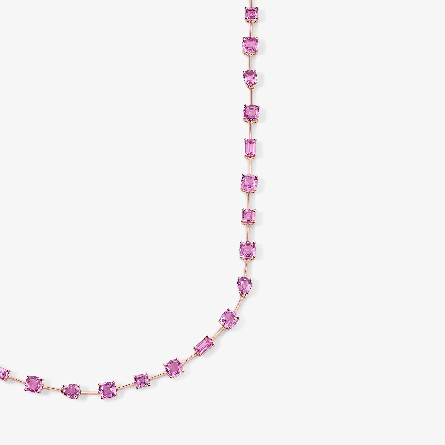 Pink Sapphire Multi Shape Necklace