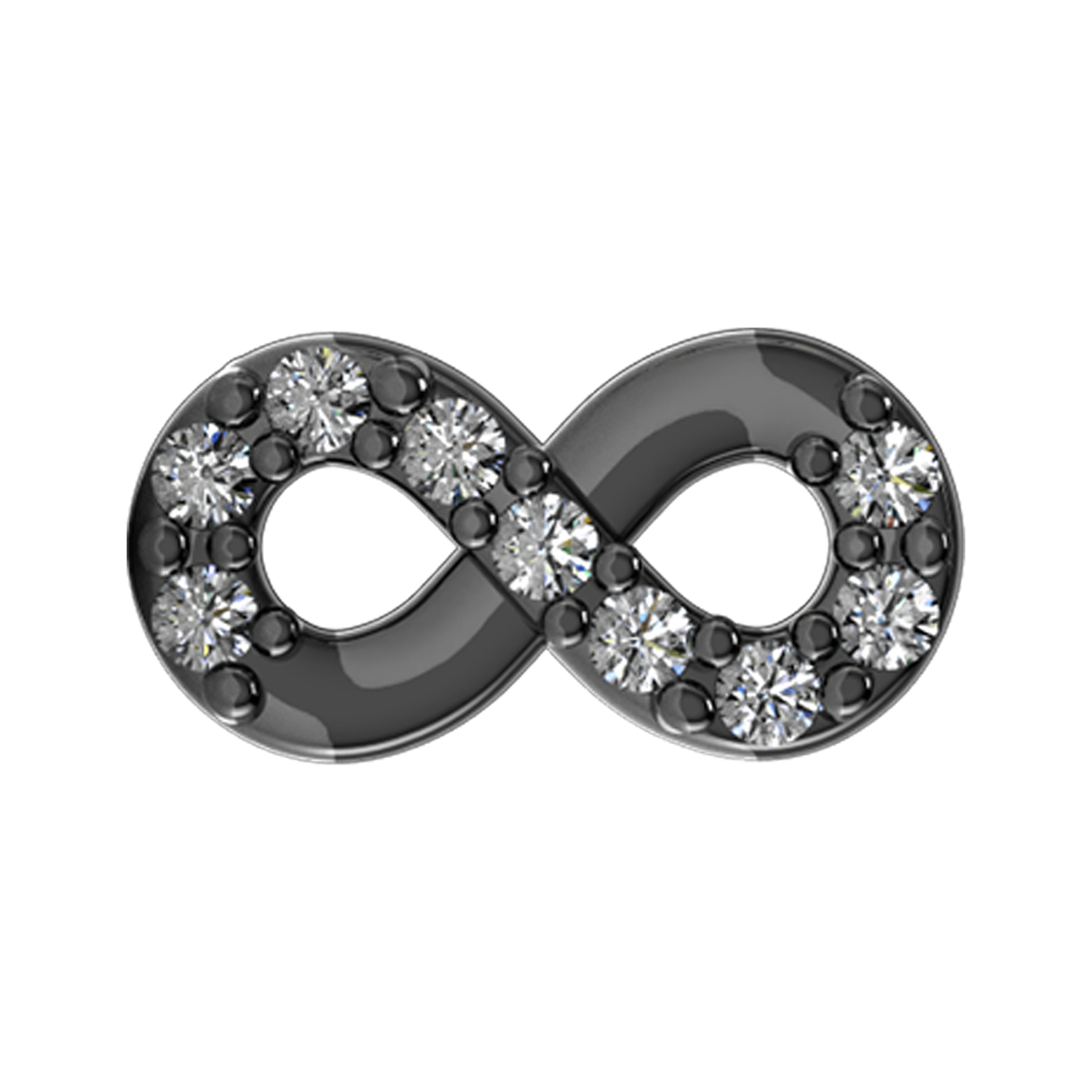 Infinity Symbol Slider Charm Black Rhodium