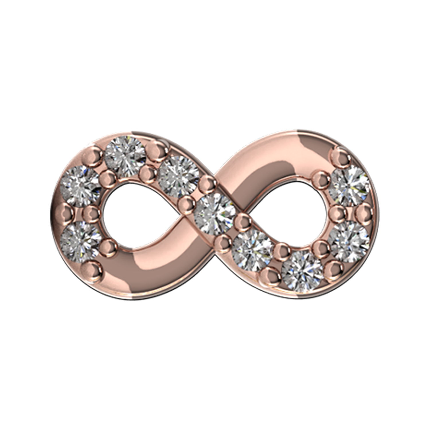 Infinity Symbol Slider Charm 18K Rose Gold
