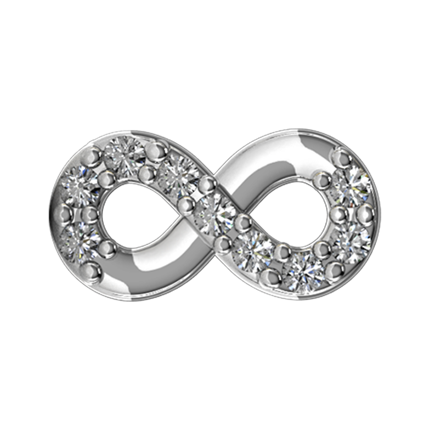 Infinity Symbol Slider Charm 18K White Gold