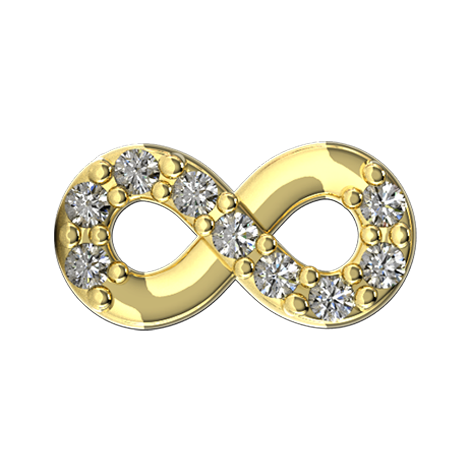 Infinity Symbol Slider Charm 18K Yellow Gold