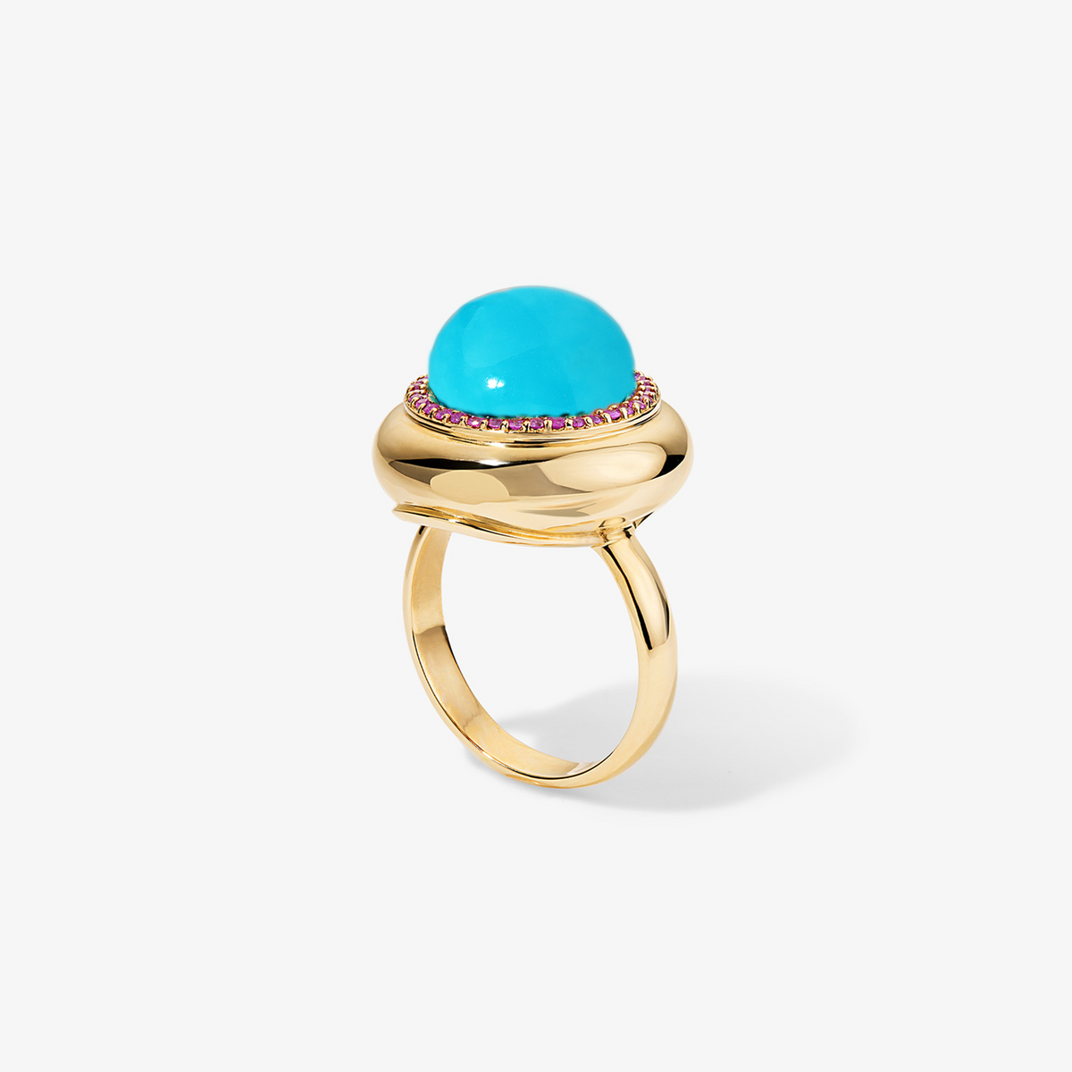 Large Turquoise Candy Button Ring