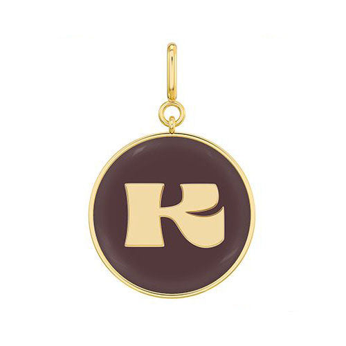 The Chocolate Enamel Letter Disc Charms