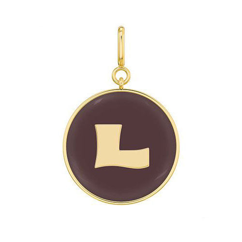 The Chocolate Enamel Letter Disc Charms