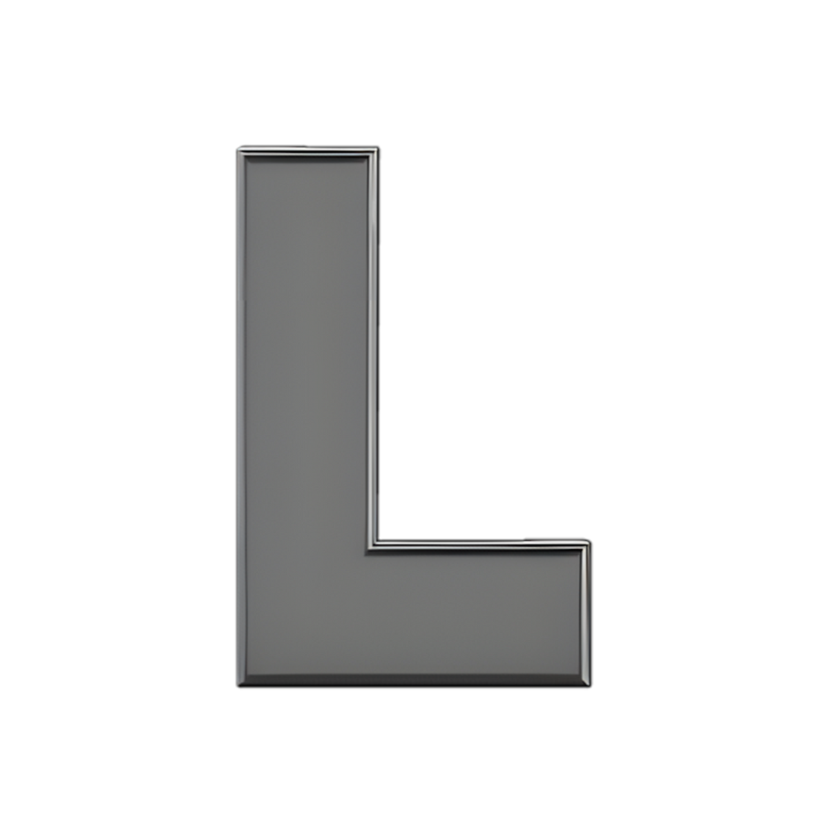 Slider Solid Letter L Charm 18K Black Rhodium