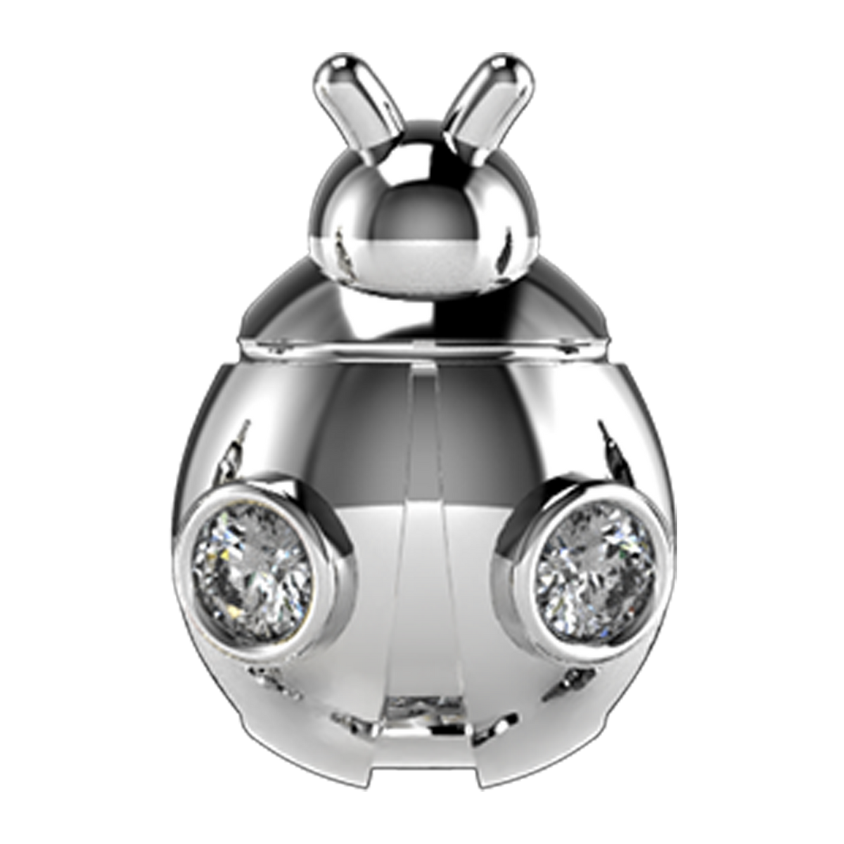 Slider Ladybug Charm 18K White Gold