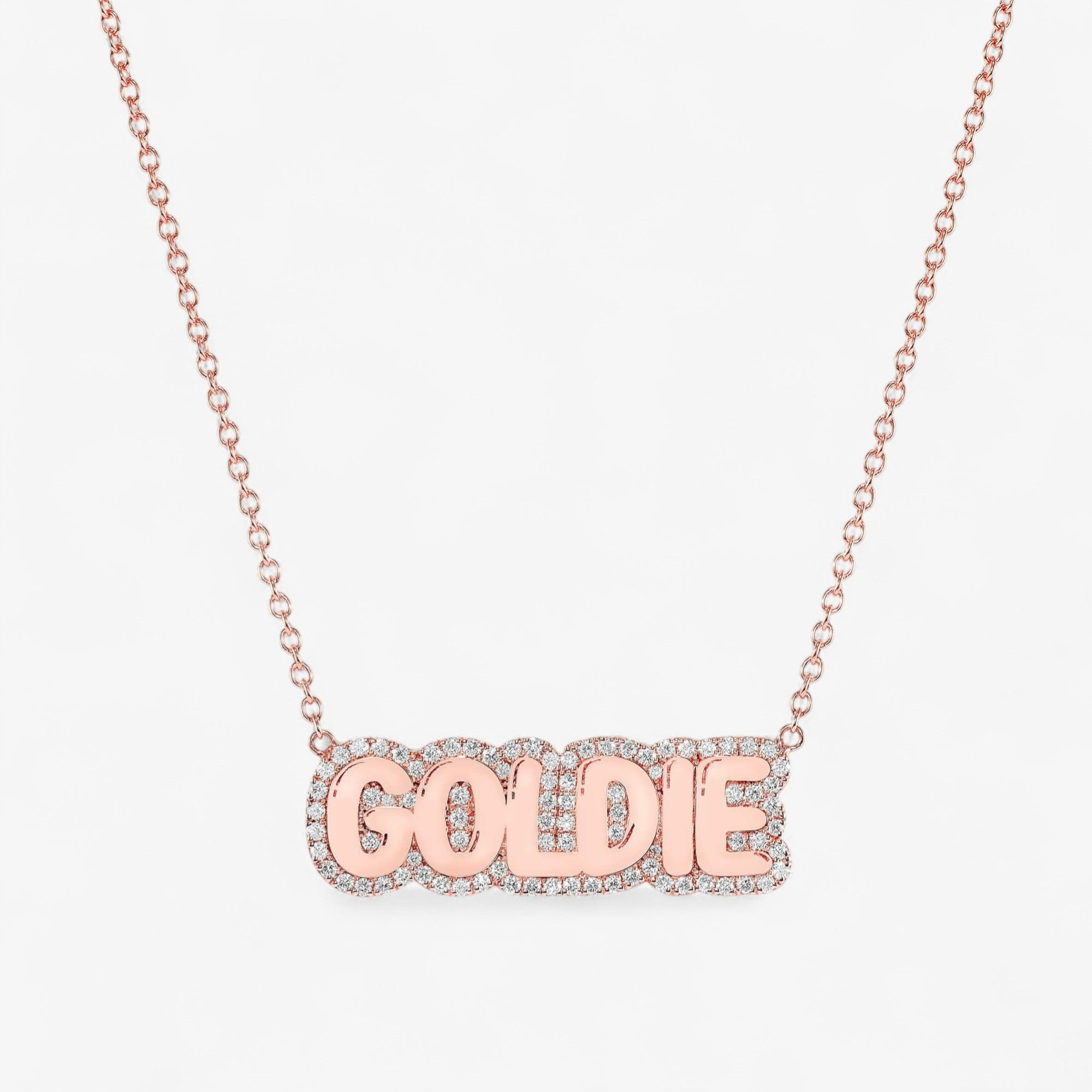 Large Bubble with Pave Outline Necklace